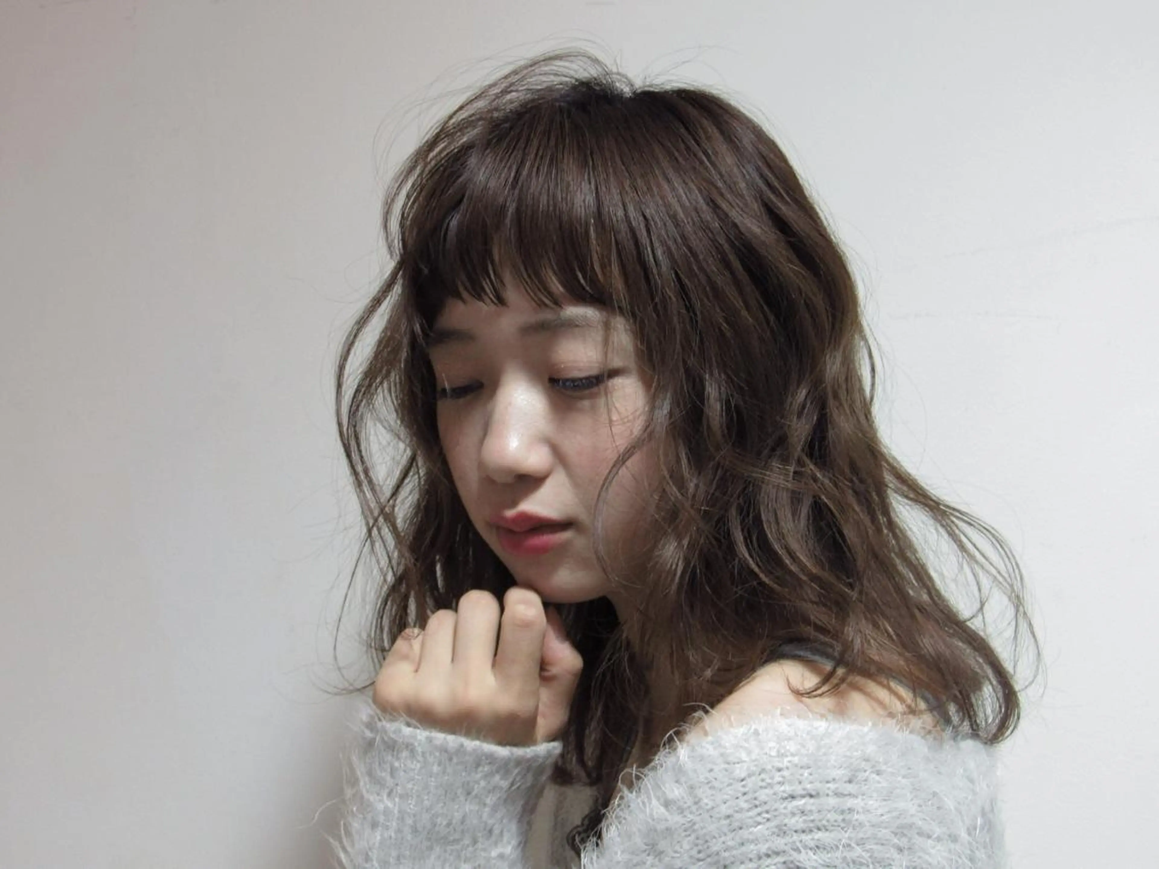 セミロング カラー ブリーチ 透明感カラー ヘアカラー トリートメント 韓国hair ·͜· watanabeのヘアスタイル