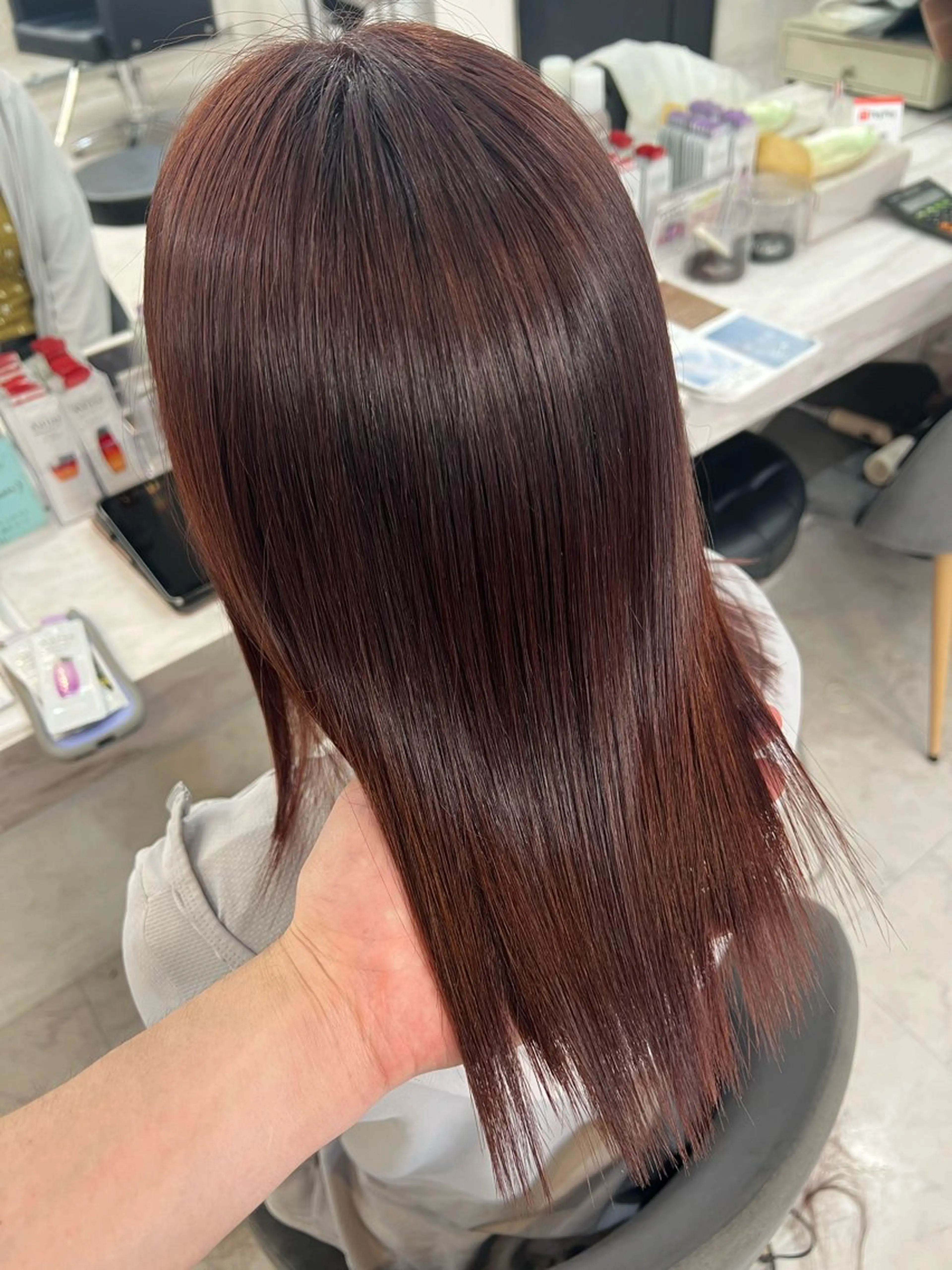 ミディアム カラー ブラウンカラー ピンクカラー ピンクブラウン トリートメント カット ヘアカラー トリートメント ✨髪質改善✖︎顔周り レイヤー✨ナカムラのヘアスタイル