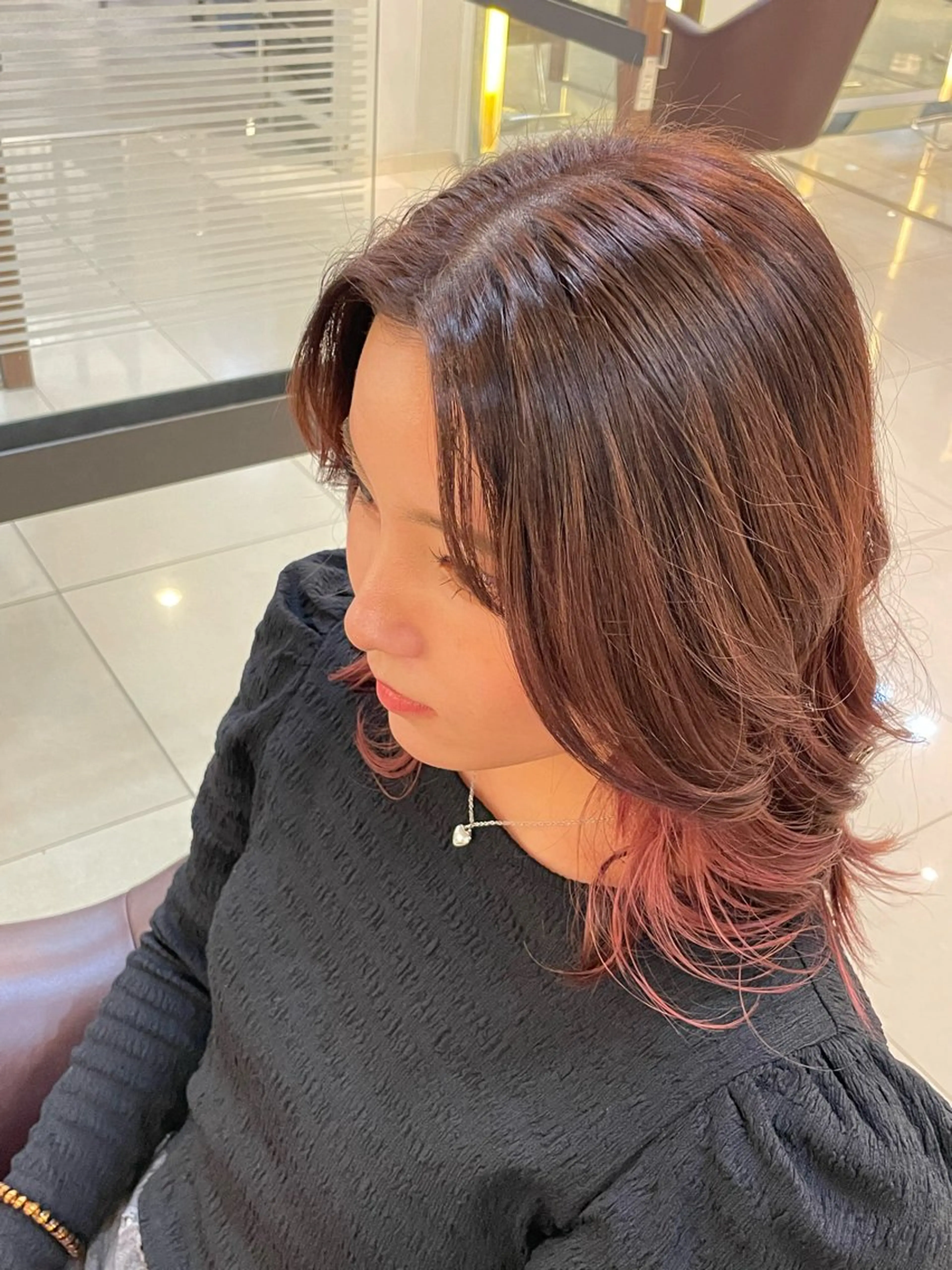 ミディアム ヘアカラー 辻野 光希のヘアスタイル