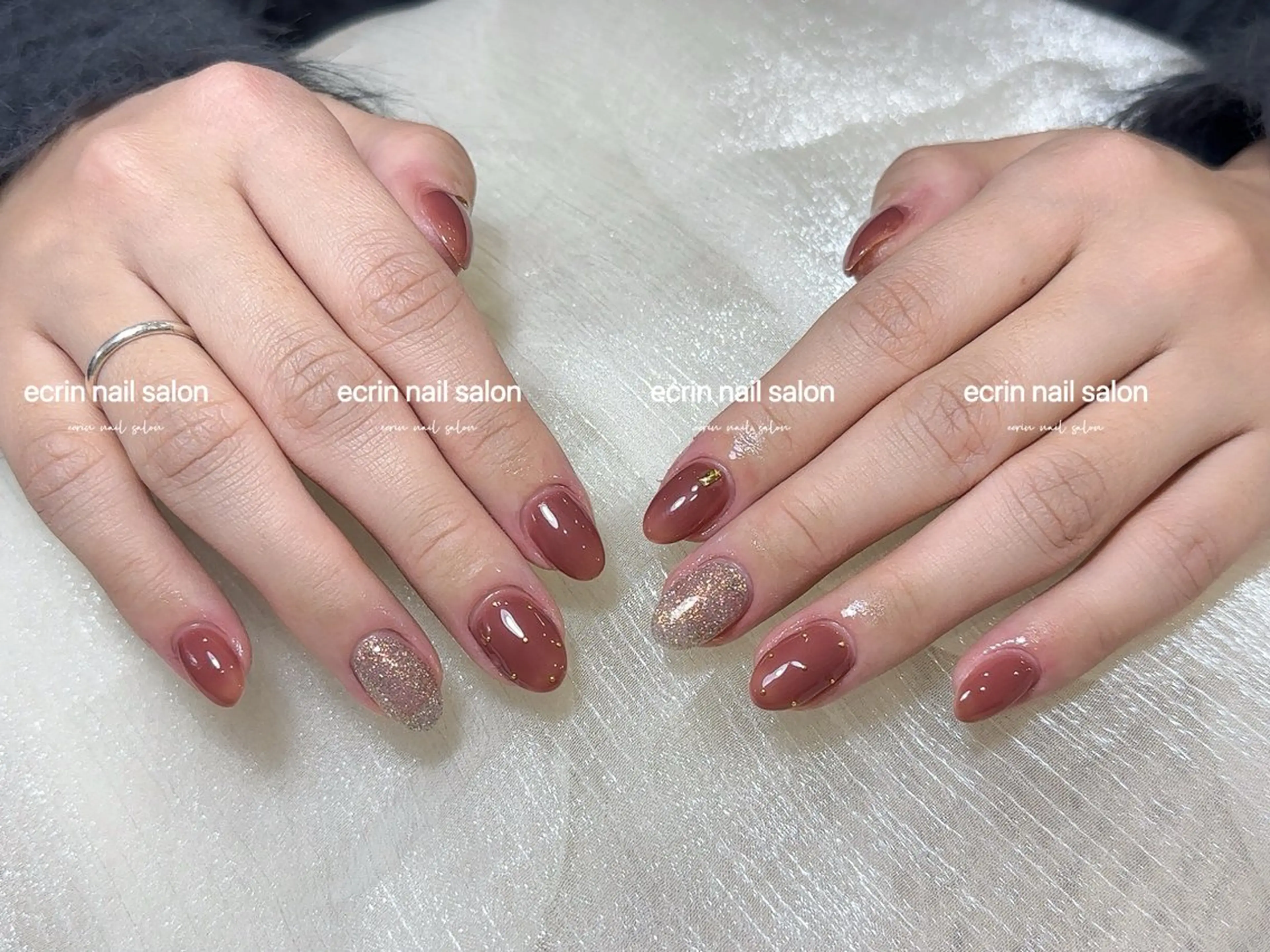 ネイル シンプルネイル ワンホンネイル ハンドネイル ハンドケア ecrin nail 錦糸町(るい)のネイルデザイン