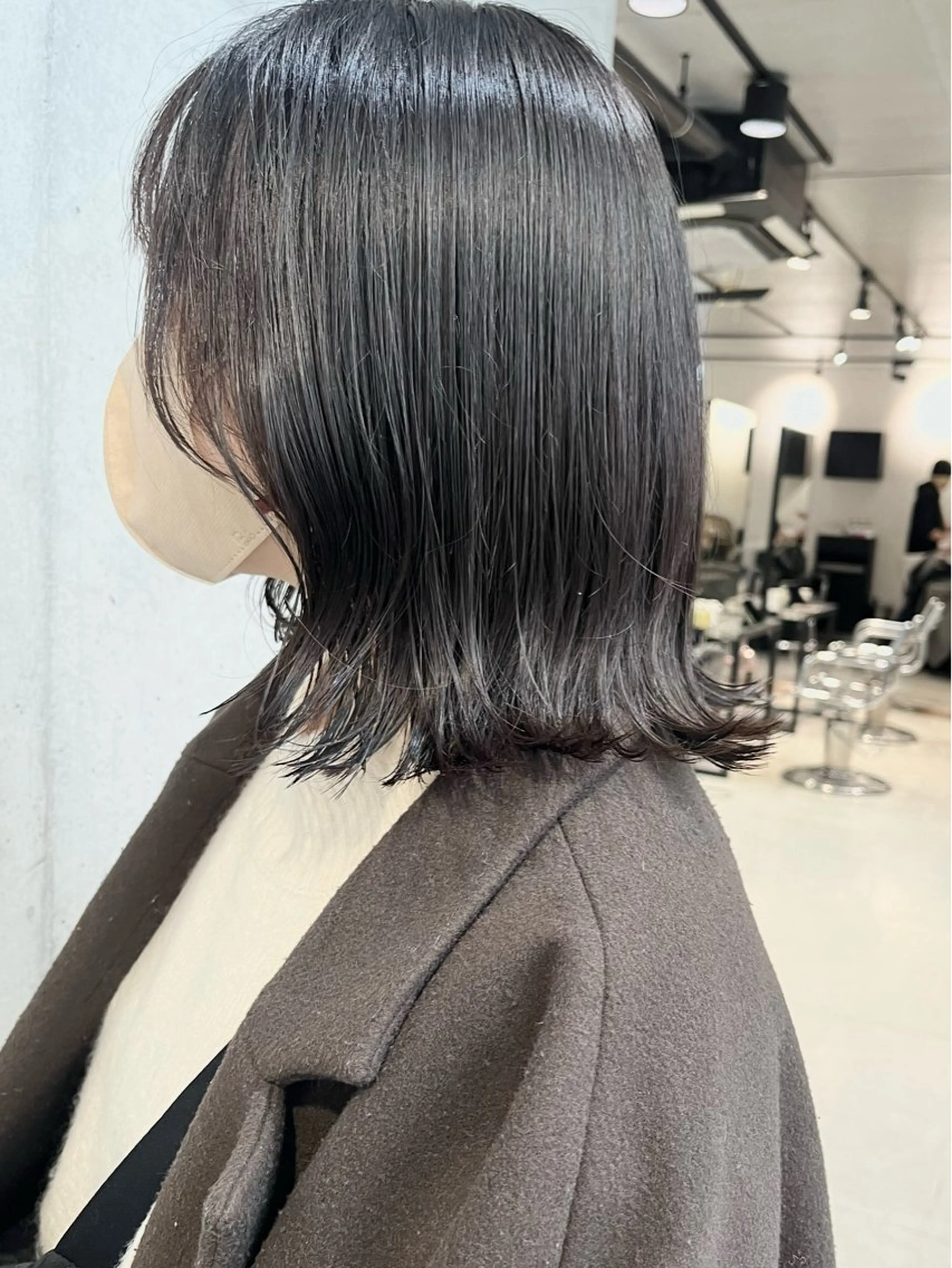 セミロング カラー パーマ ヘアアレンジ カット ヘアカラー トリートメント ヘアセット 透明感/オリーブ/ グレージュ/YUKAのヘアスタイル
