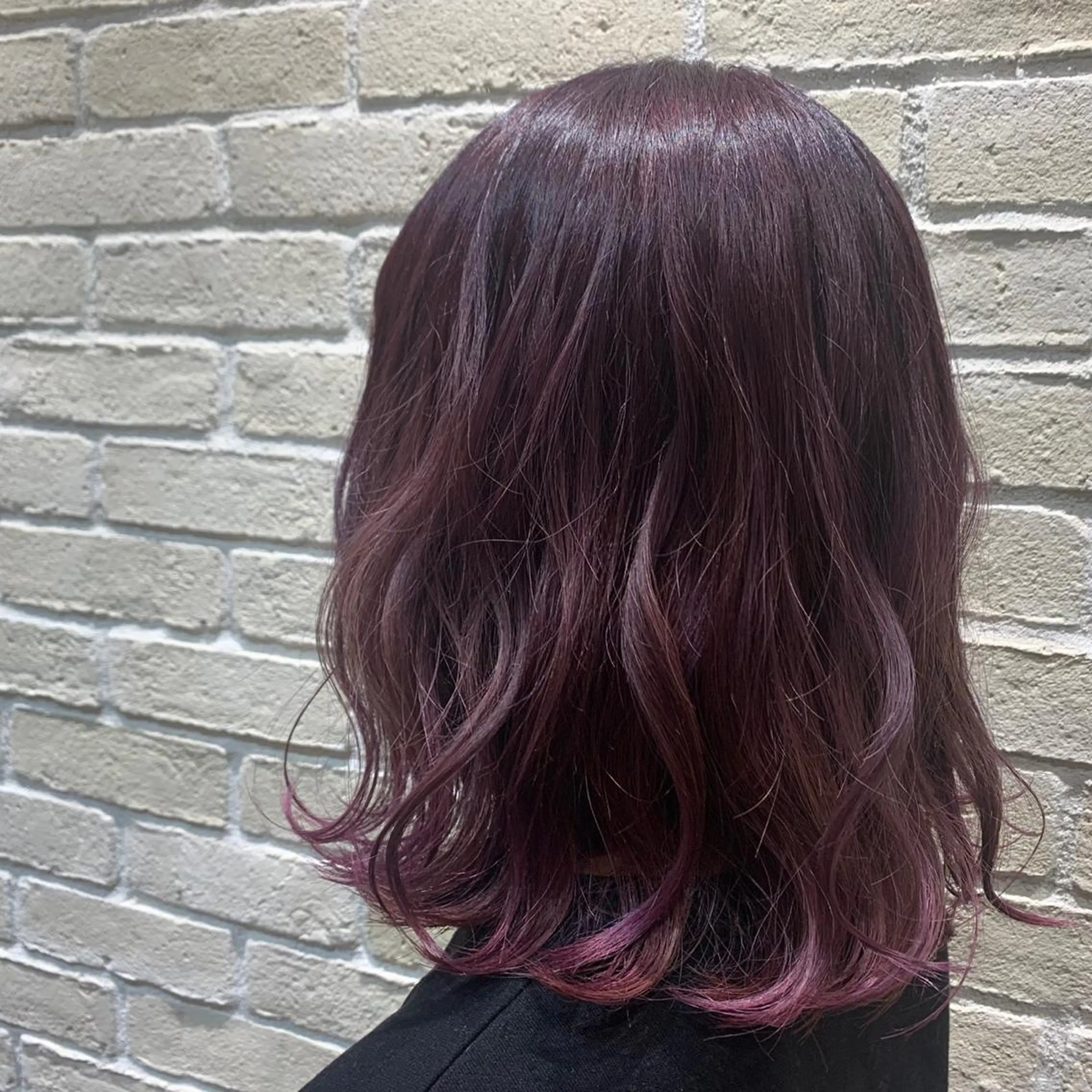 ミディアム カラー ピンクカラー 自宅での再現性👌 溝の口/中裕樹のヘアスタイル