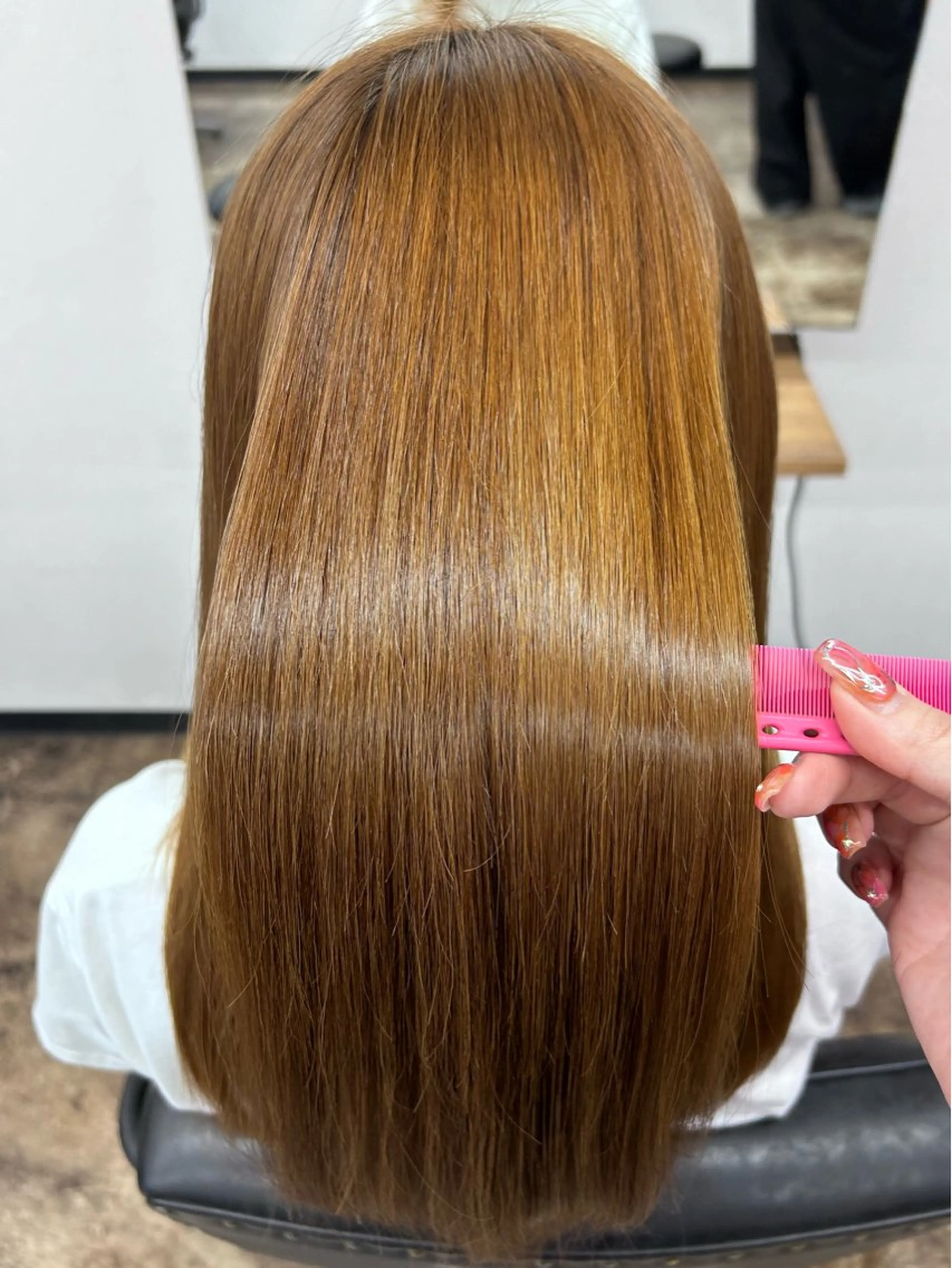 セミロング 髪質改善 ヘアカラー トリートメント sol. ayakaのヘアスタイル