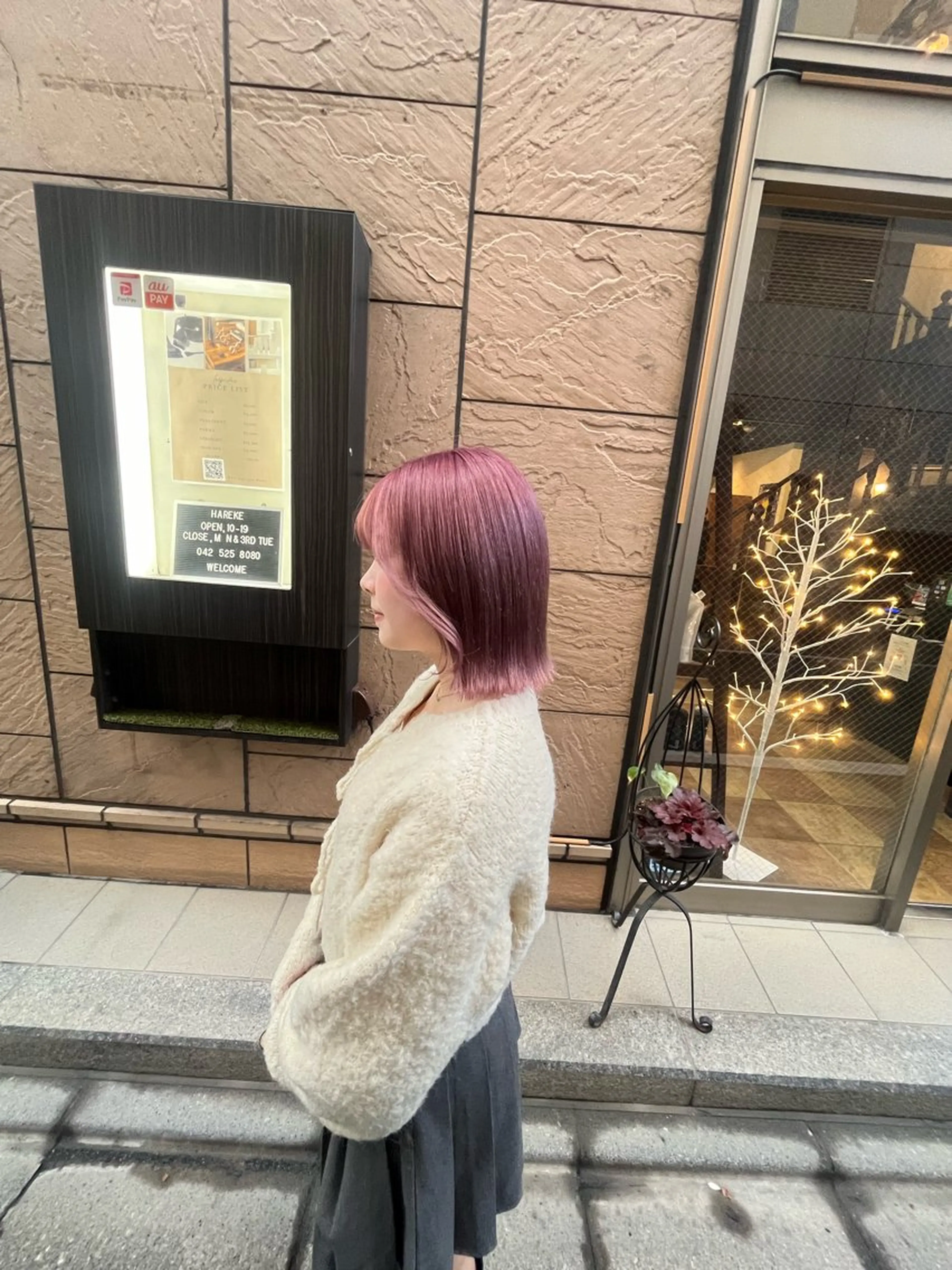 ミディアム カラー ブリーチ 透明感カラー ラベンダーカラー ピンクカラー ピンクラベンダー 川島 穂乃香のヘアスタイル