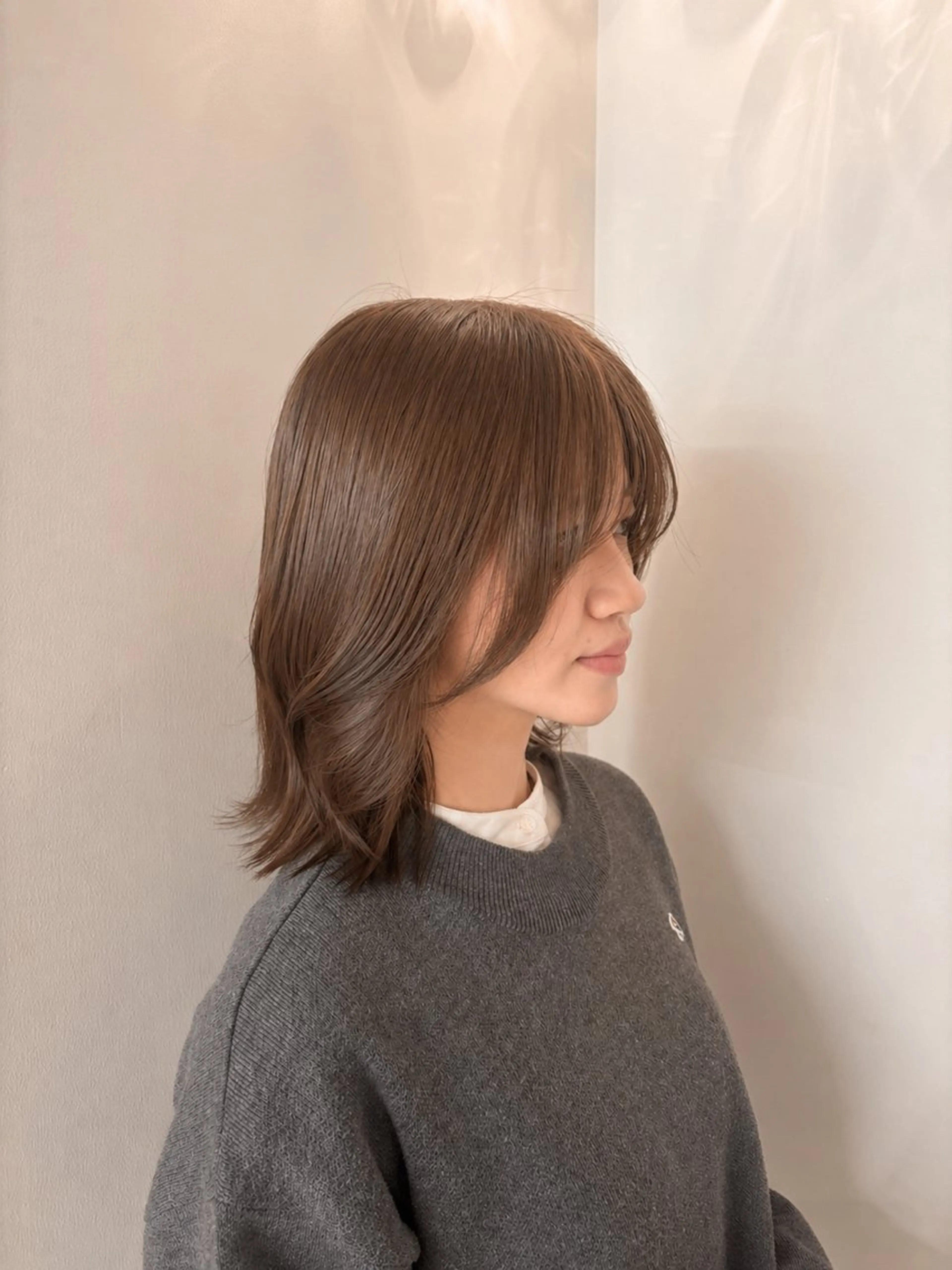 ミディアム カラー ベージュカラー ヘーゼル ヘアカラー 森山 陽菜のヘアスタイル