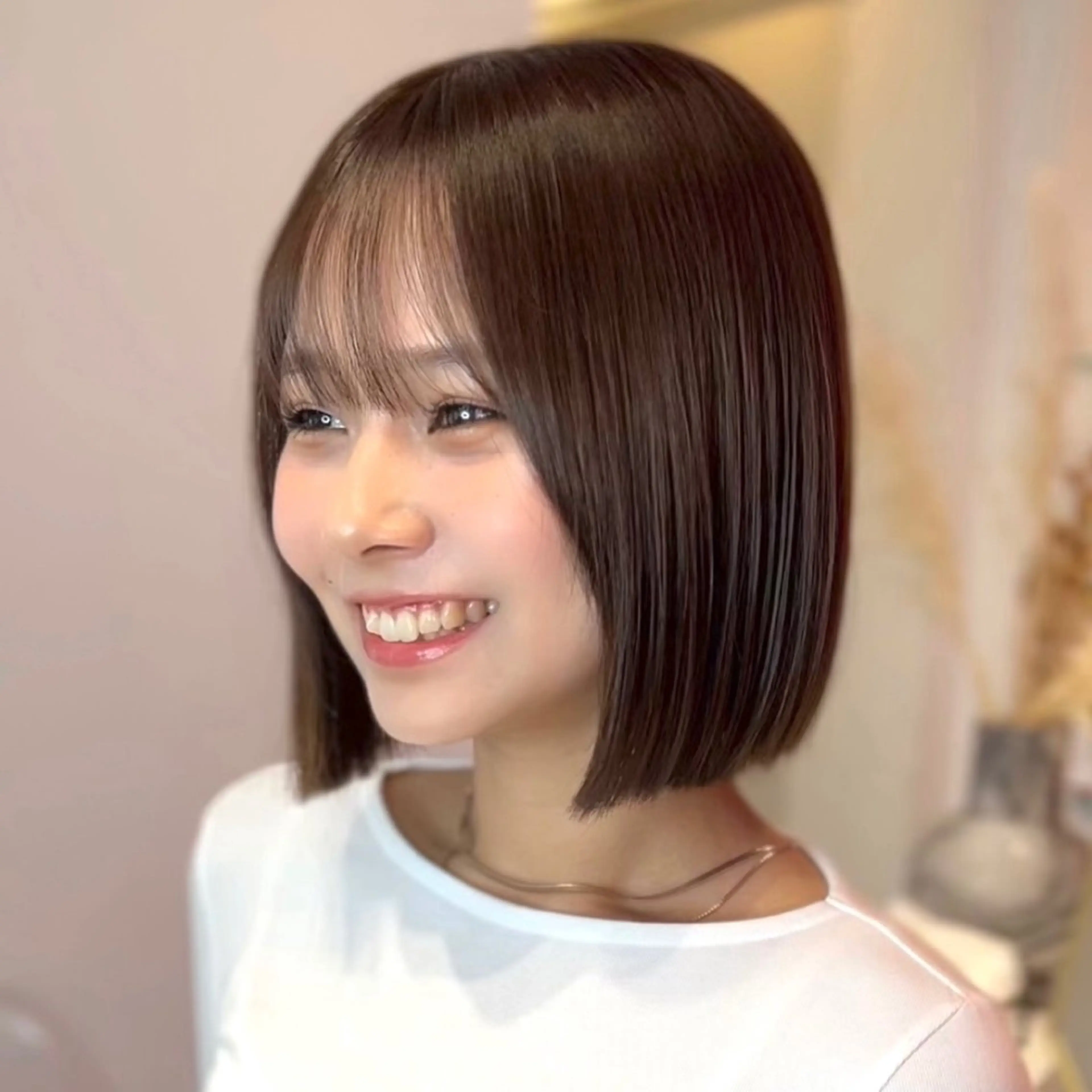 ショート カラー 莉乃/縮毛矯正/髪質 改善/艶カラーのヘアスタイル