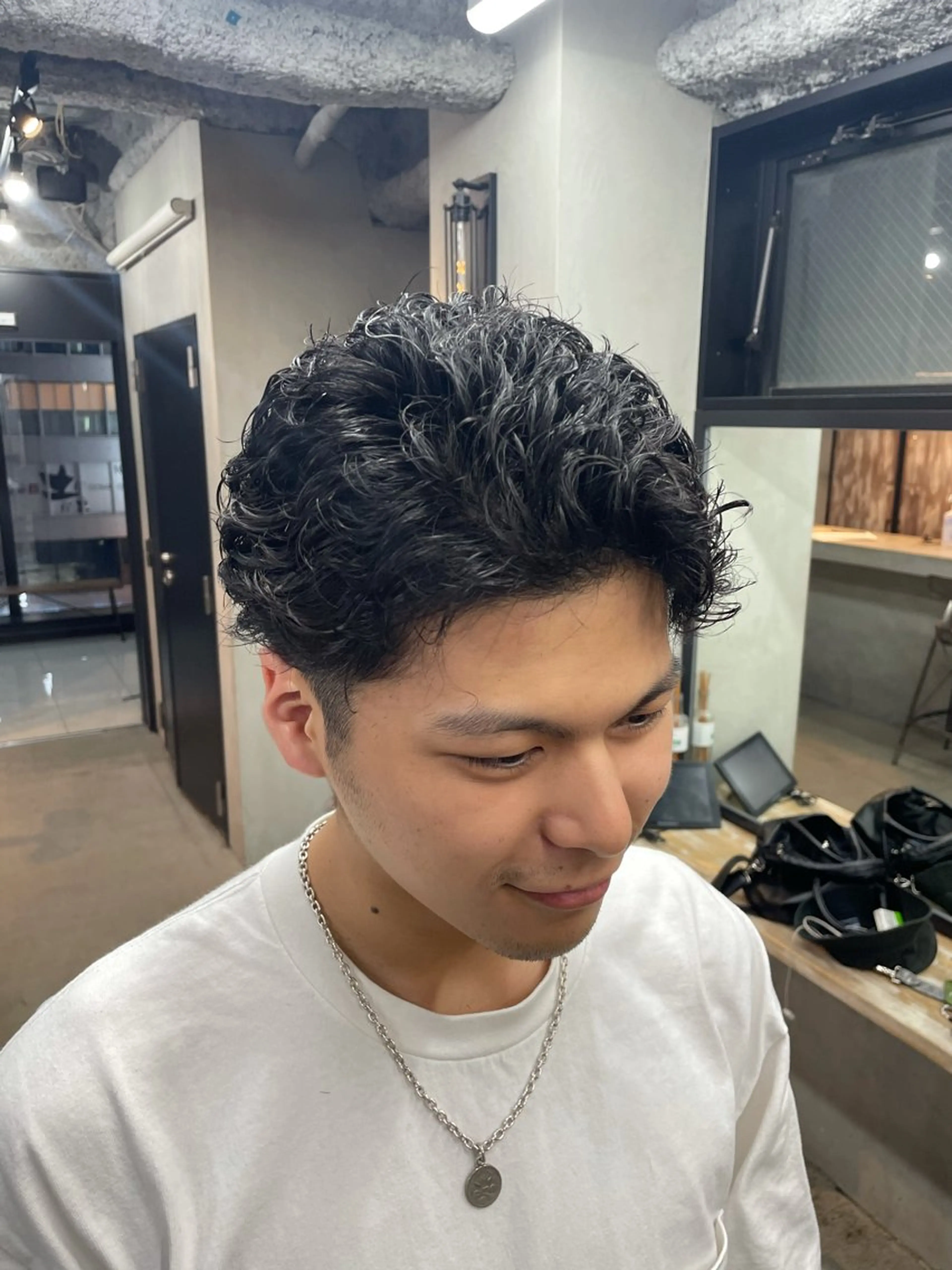 パーマ メンズ 新宿/韓国ヘア/ 髪質改善ストレートのヘアスタイル