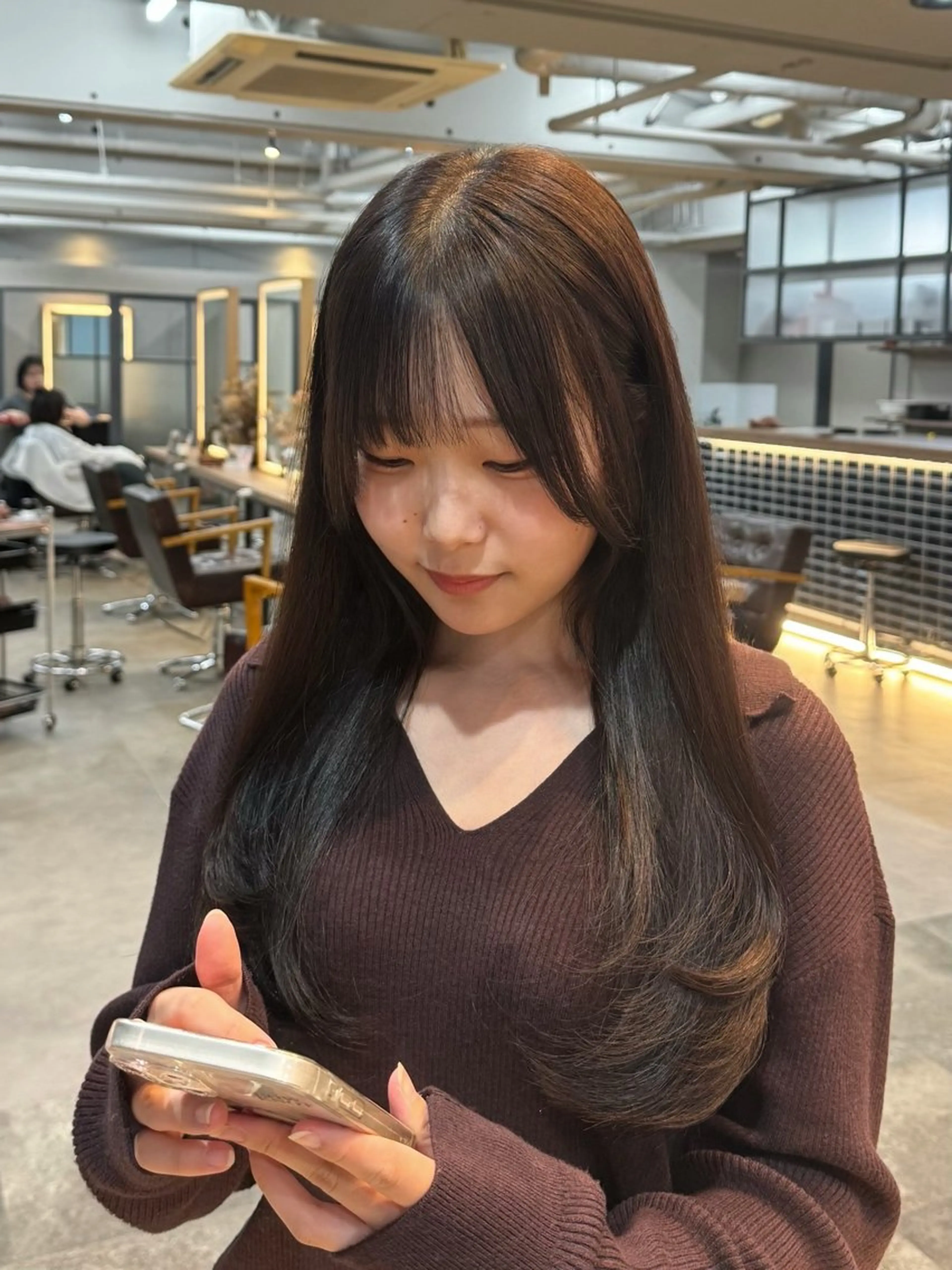 ミディアム カラー ブラウンカラー レイヤーカット ヘアカラー トリートメント 髪質改善/レイヤー/ 🐣kokoro🌸のヘアスタイル