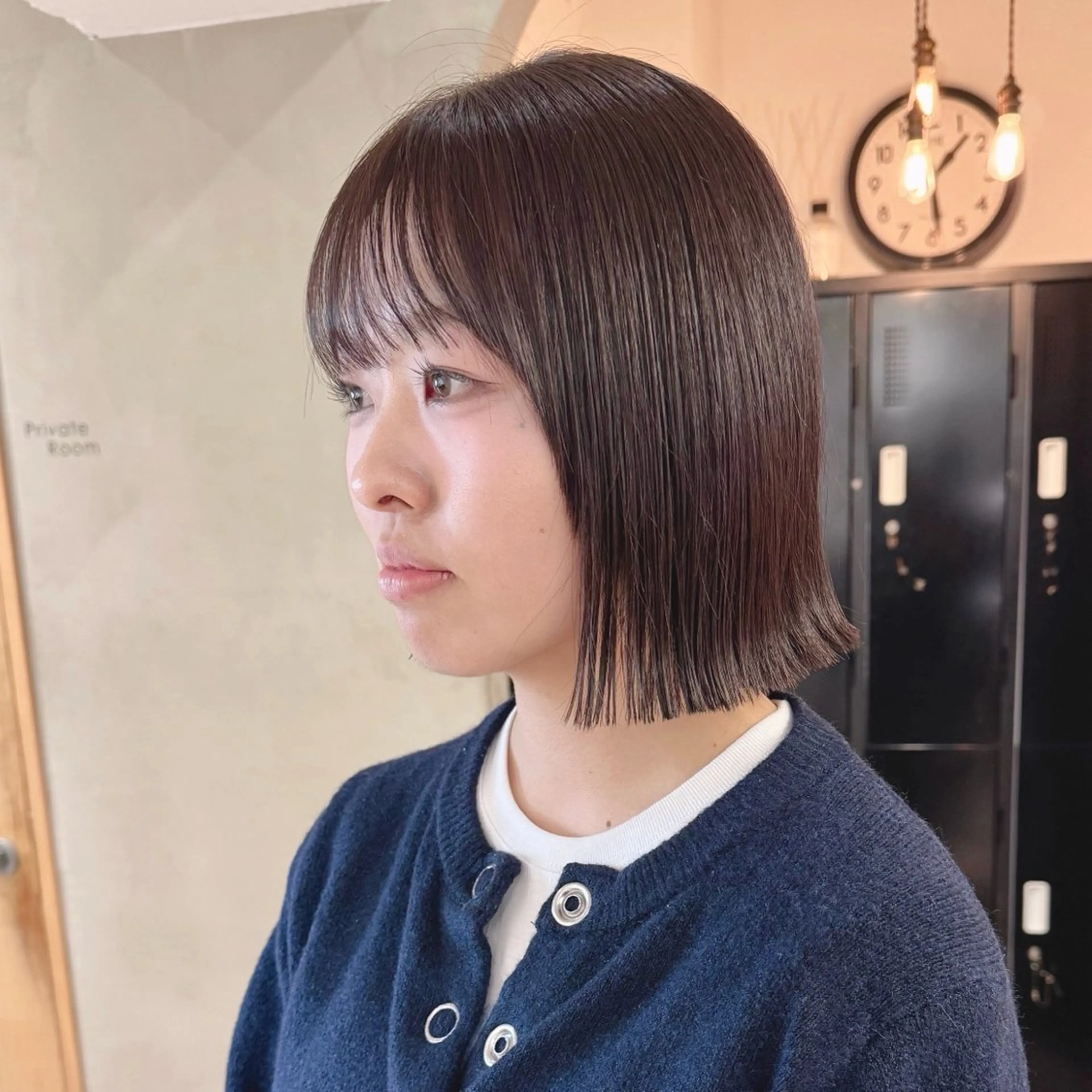 ミディアム カラー ボブ 縮毛矯正 カット 縮毛矯正 ボブ/縮毛矯正 🌟梅田盛一🌟のヘアスタイル