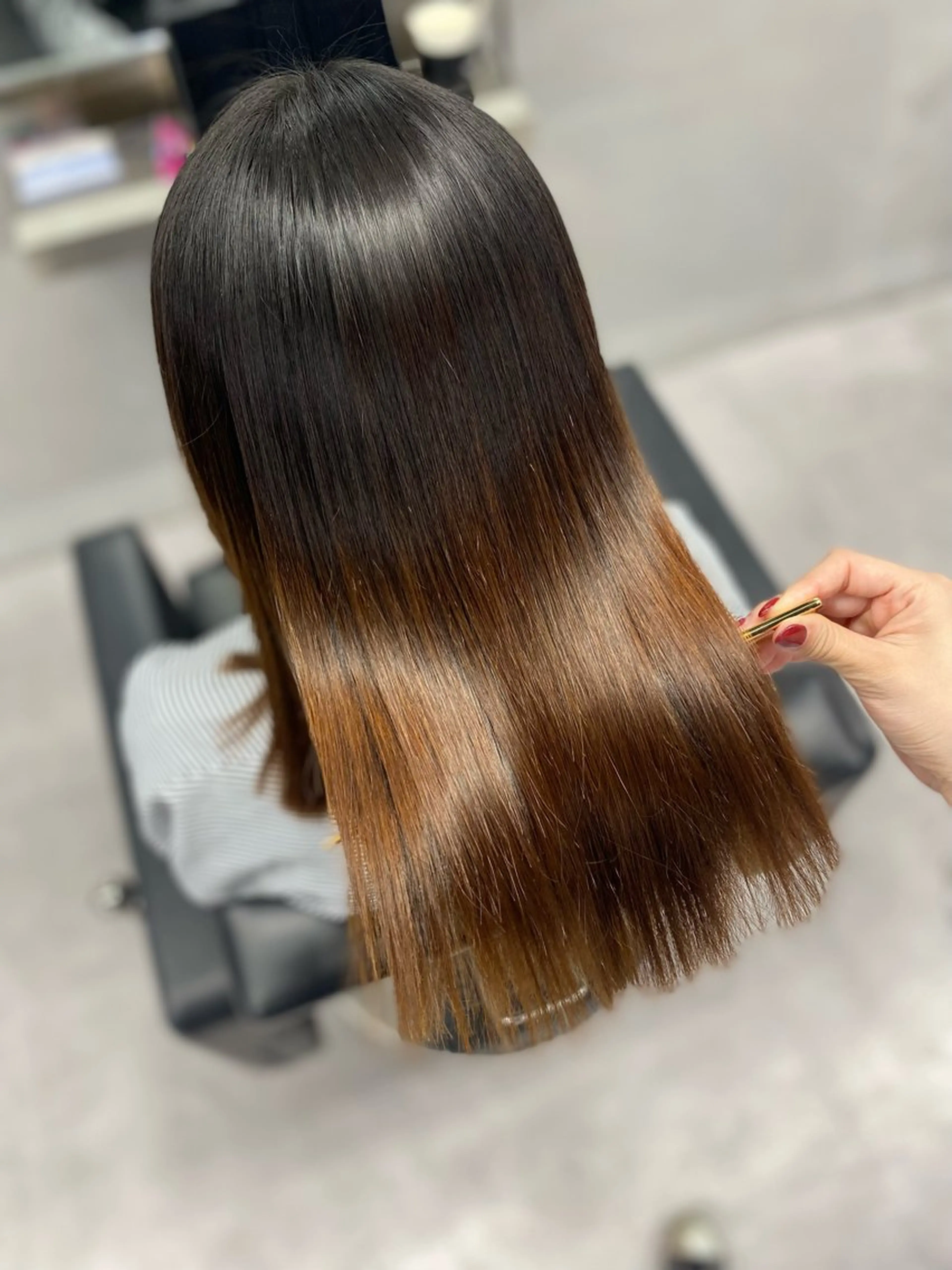 セミロング カット 縮毛矯正 トリートメント 艶髪/縮毛矯正 🫧辻野海羽のヘアスタイル