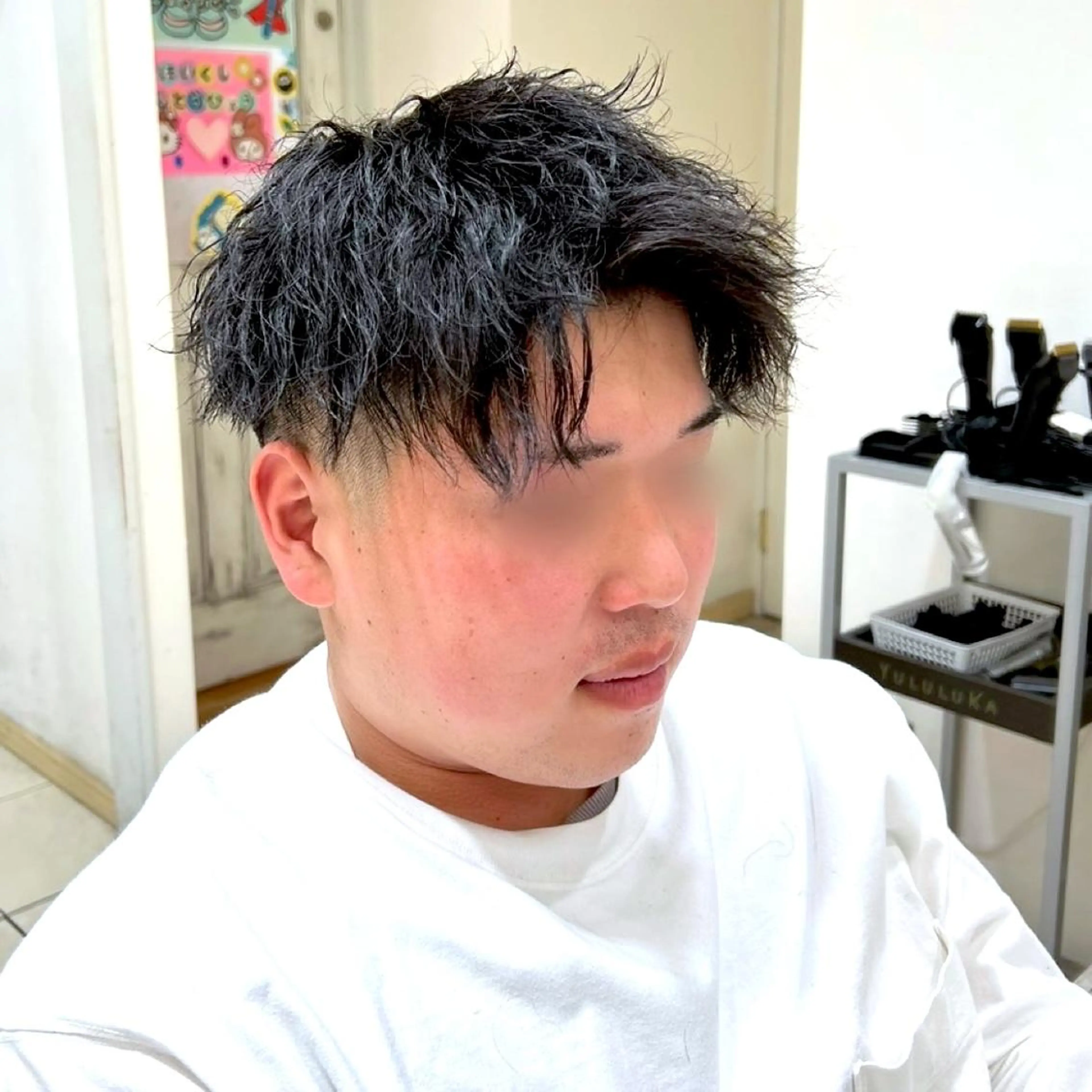 メンズ アップバング フェードカット メンズ特化/勝田駅/ 佐和駅/鈴木輝瑠/のヘアスタイル