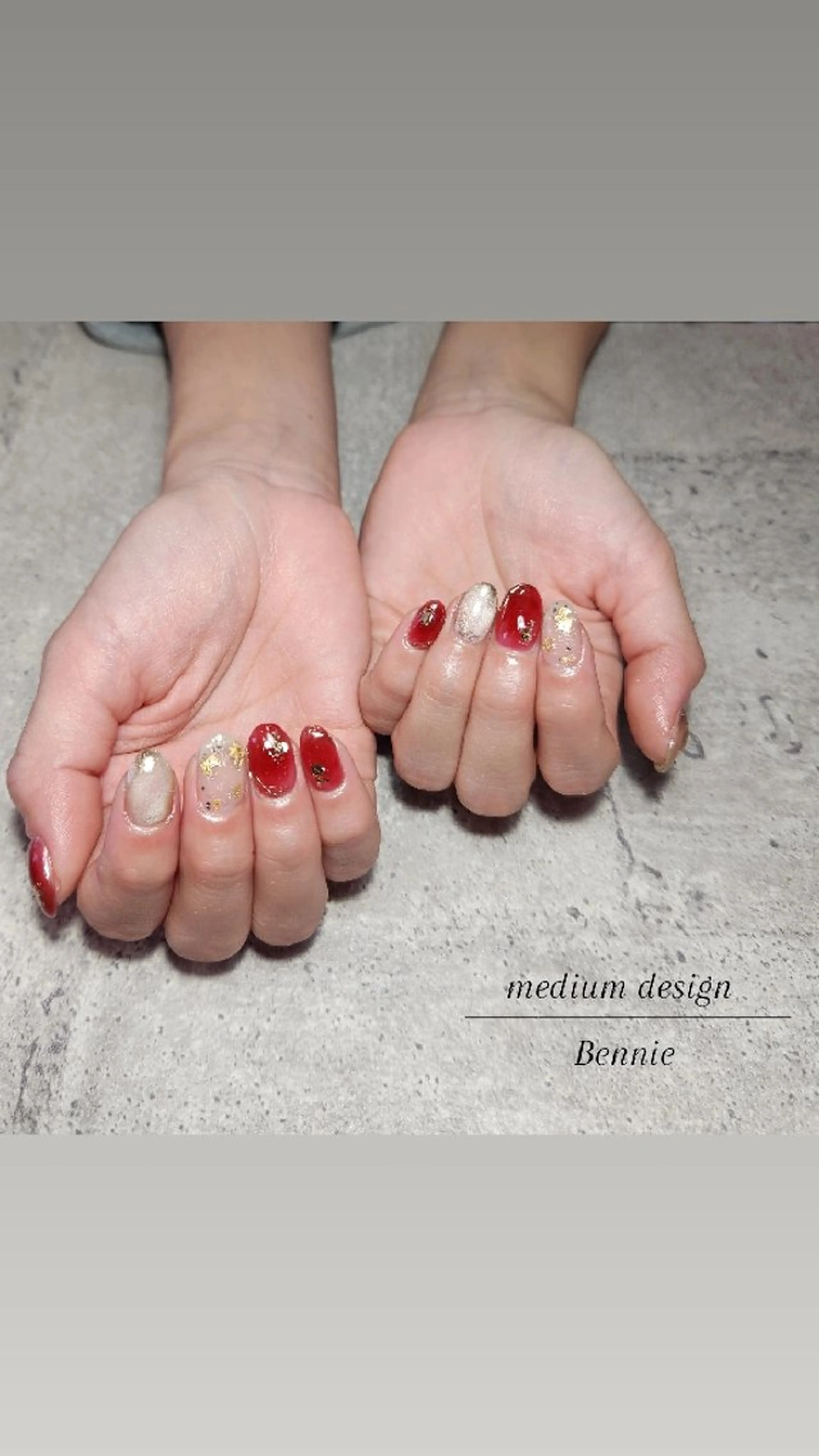 ネイル ボルドー マグネットネイル ニュアンスネイル ハンドネイル   BENNIEのネイルデザイン