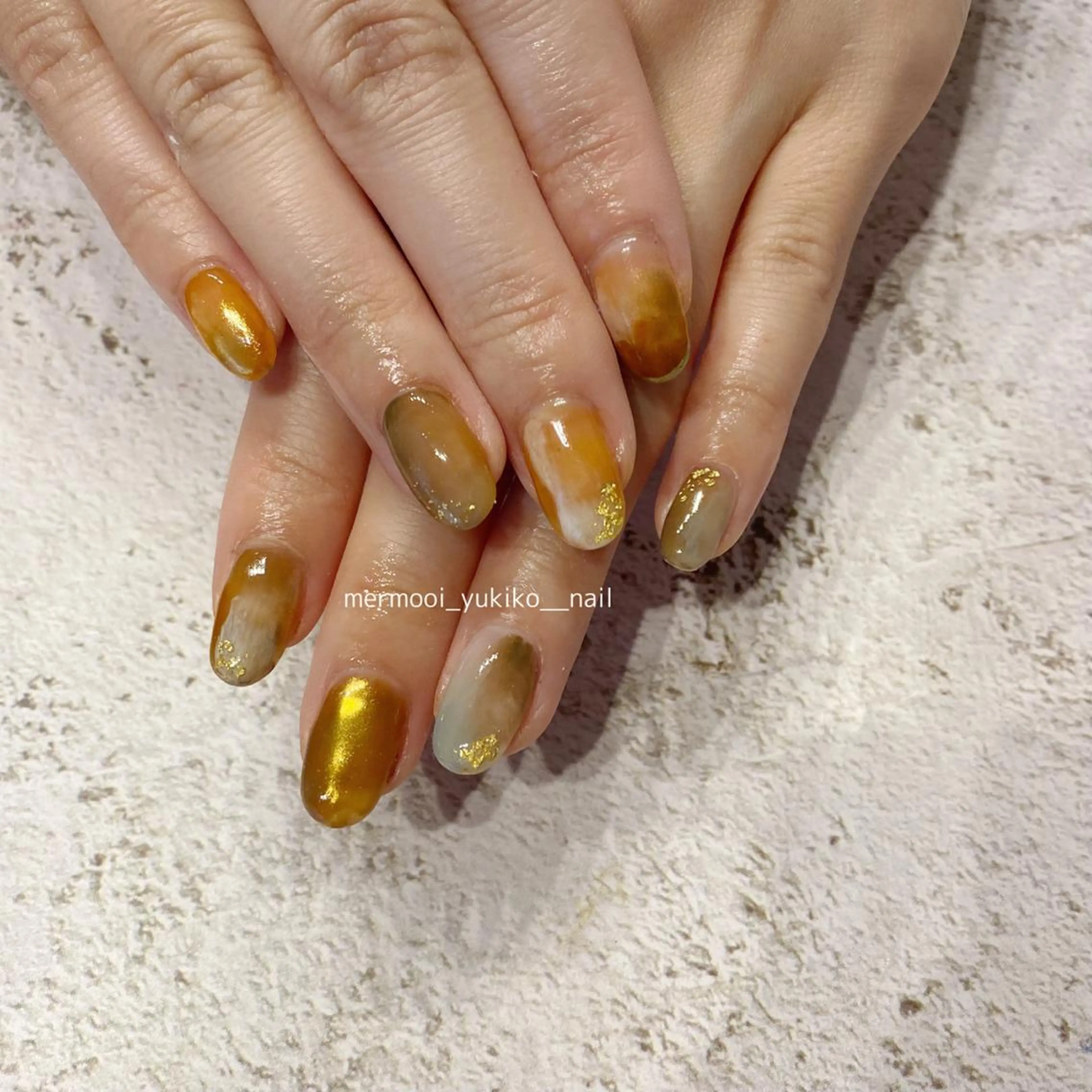 ネイル 韓国ネイル ニュアンスネイル ネイルチップ ワンホンネイル mermooi所属・melumooi nailのネイルデザイン