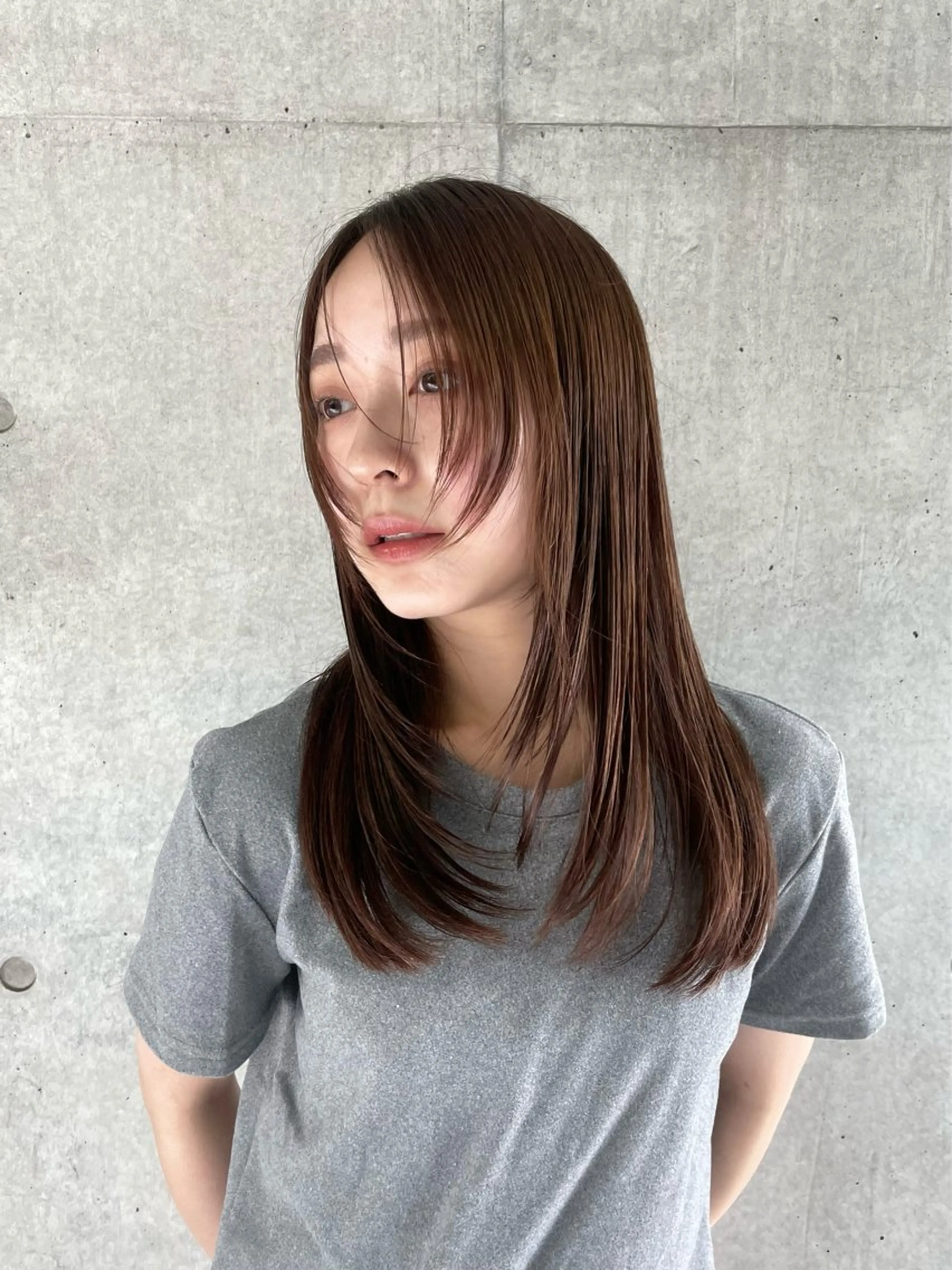 セミロング レイヤーカット 似合わせ/ベージュ /レイヤー/りほ🤍のヘアスタイル