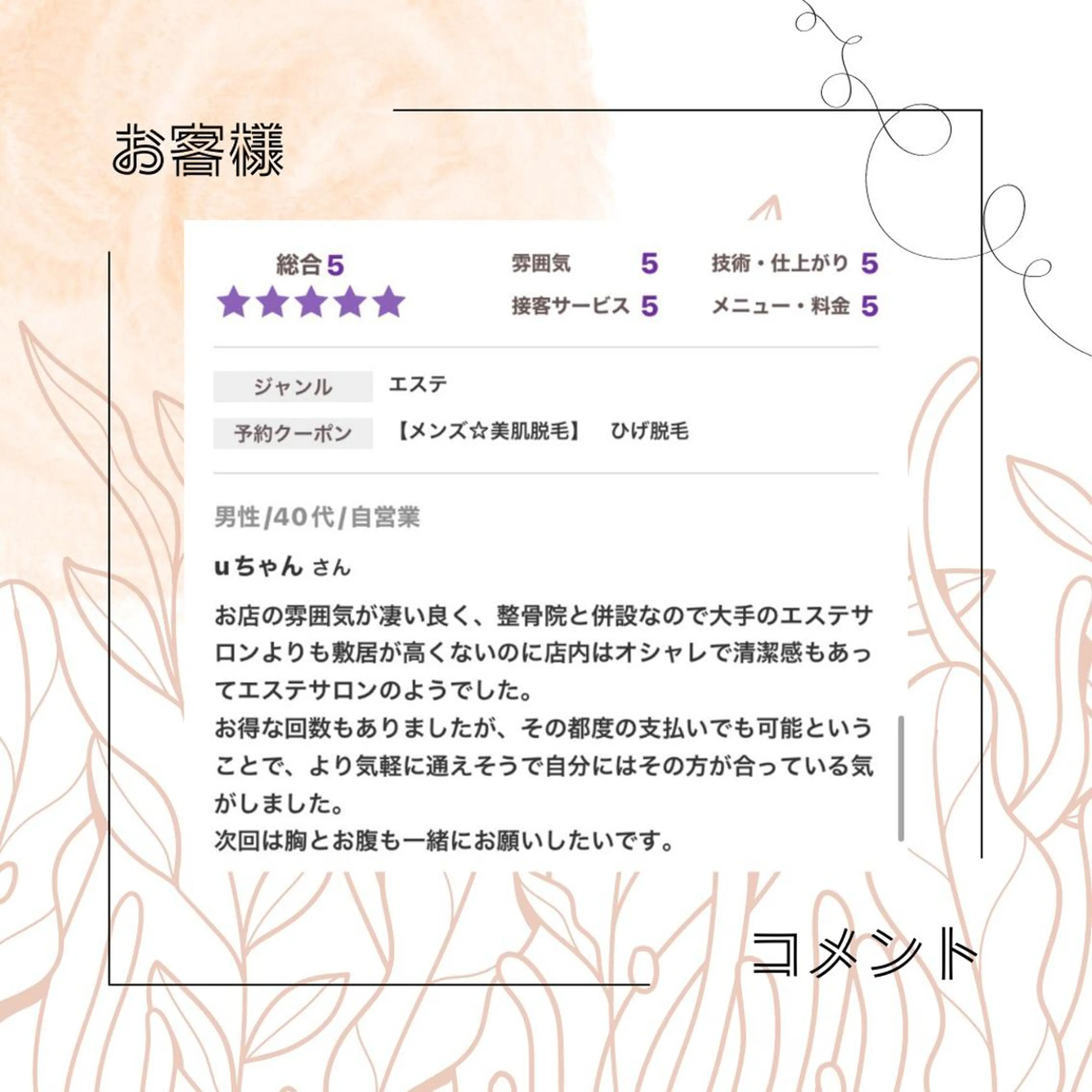 メンズ 美肌脱毛i所属・美肌脱毛ｉ ｜泉大津のエステ・リラクイメージ