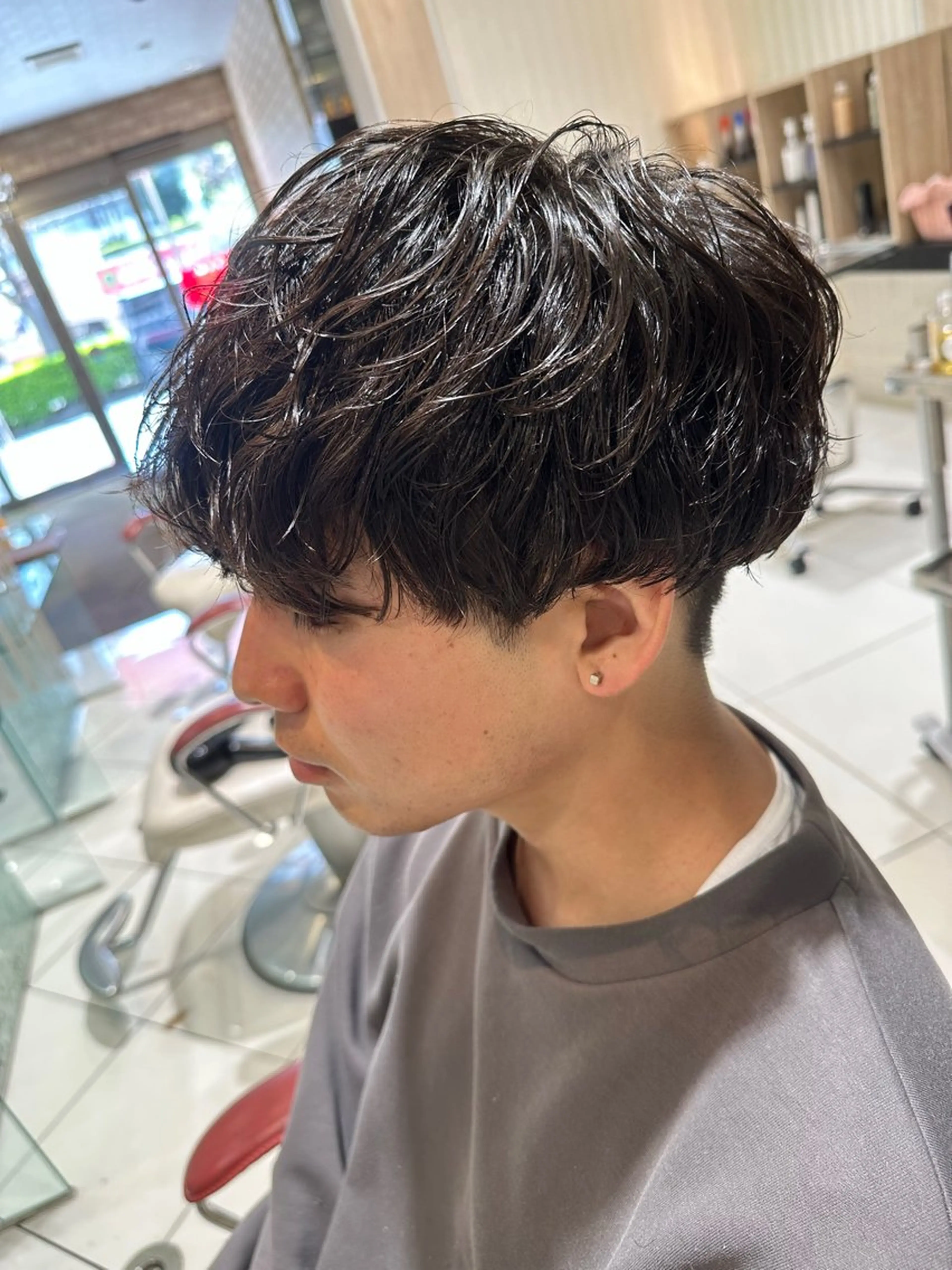 ショート パーマ メンズ メンズパーマ ツイストスパイラルパーマ 波巻きパーマ スパイラルパーマ 💈メンズ特化 美容師サキ💈のヘアスタイル