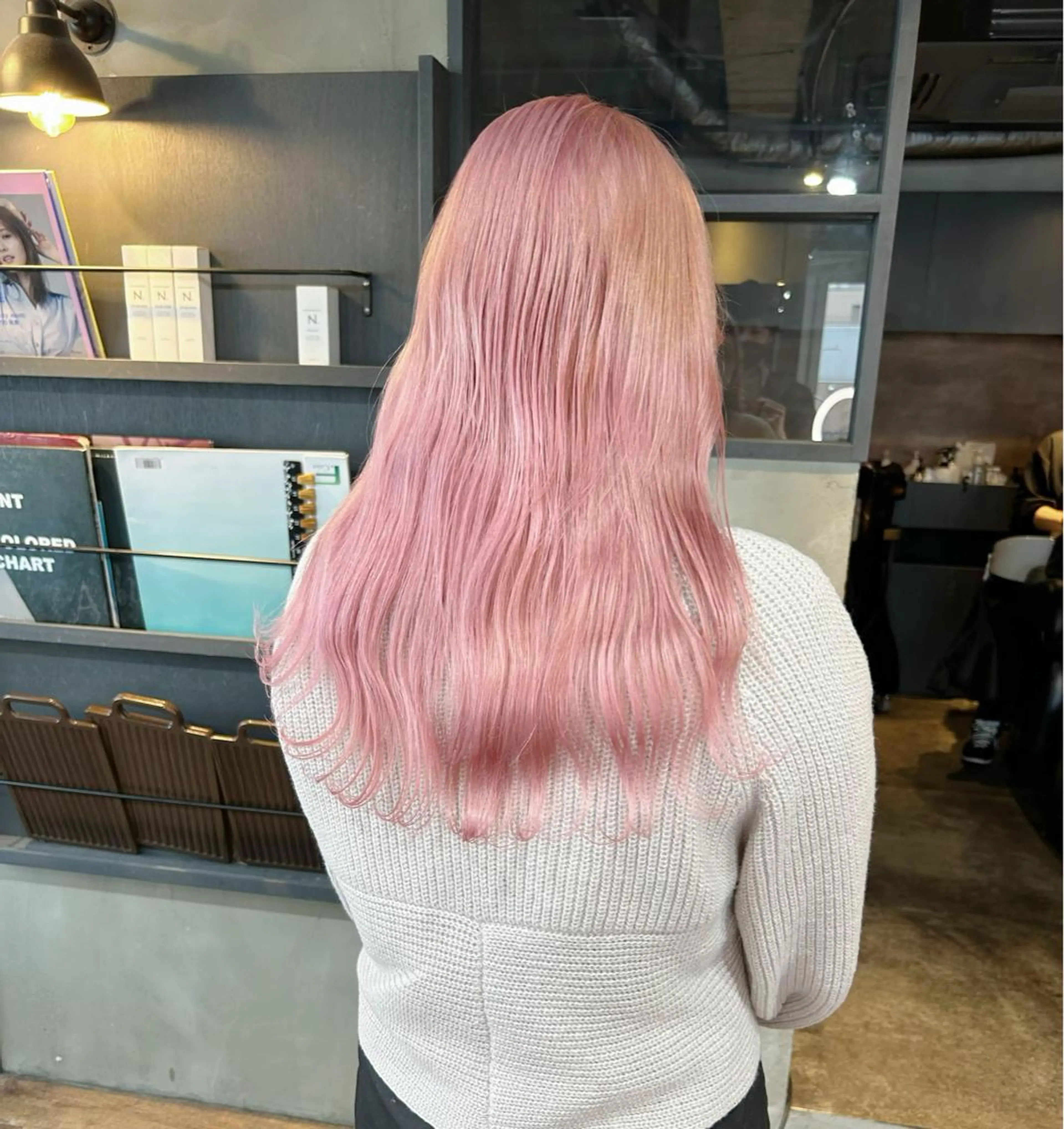 セミロング カラー ヘアカラー トリートメント yoriダブルカラー 代表すがわらのヘアスタイル