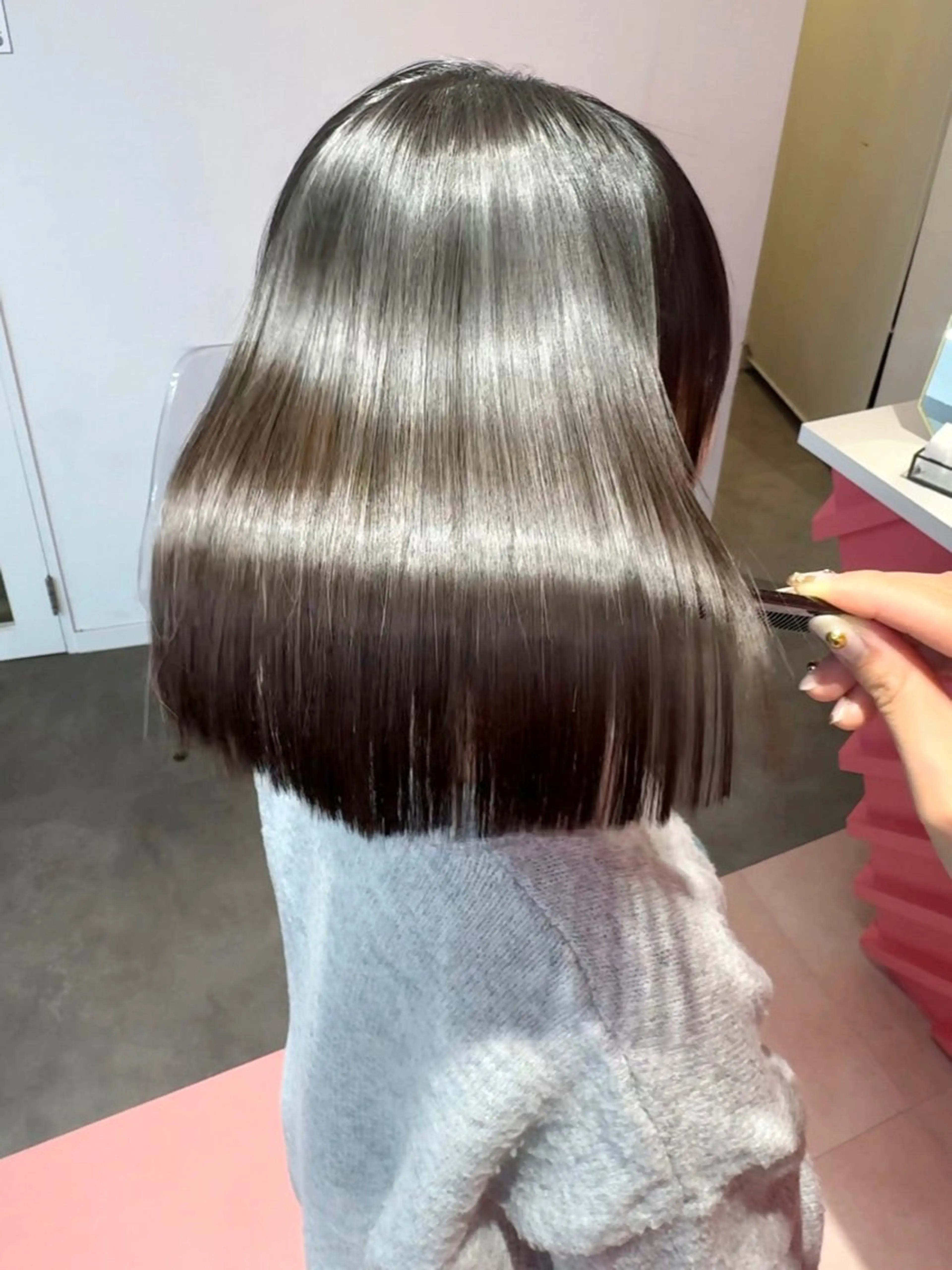 ショート カット 縮毛矯正 トリートメント 莉乃/縮毛矯正/髪質 改善/艶カラーのヘアスタイル