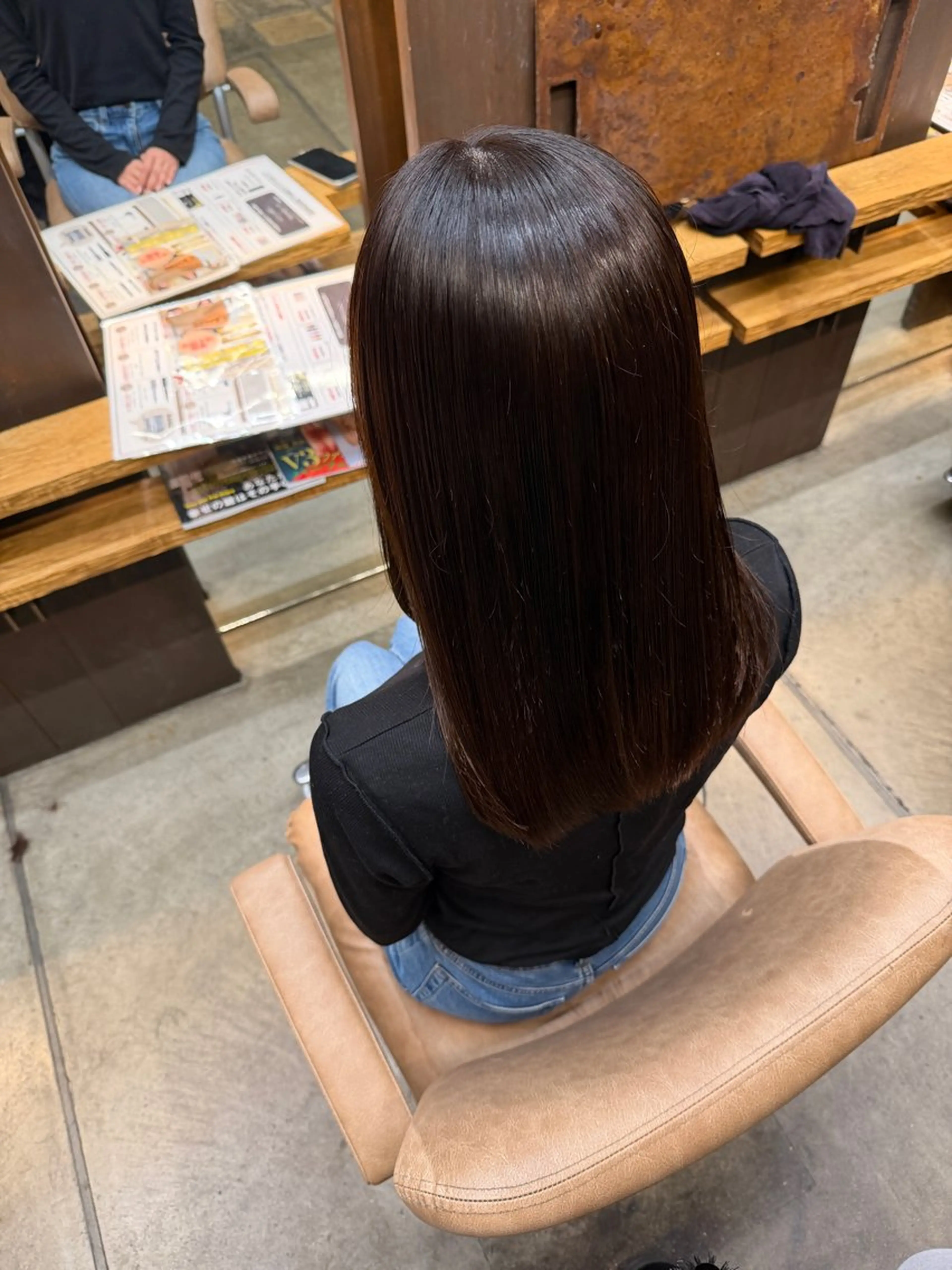 セミロング 顔周りカット ハイライト 髪質改善 縮毛矯正 カット 縮毛矯正 トリートメント 美髪縮毛矯正/ 髪質改善/愛敬響のヘアスタイル