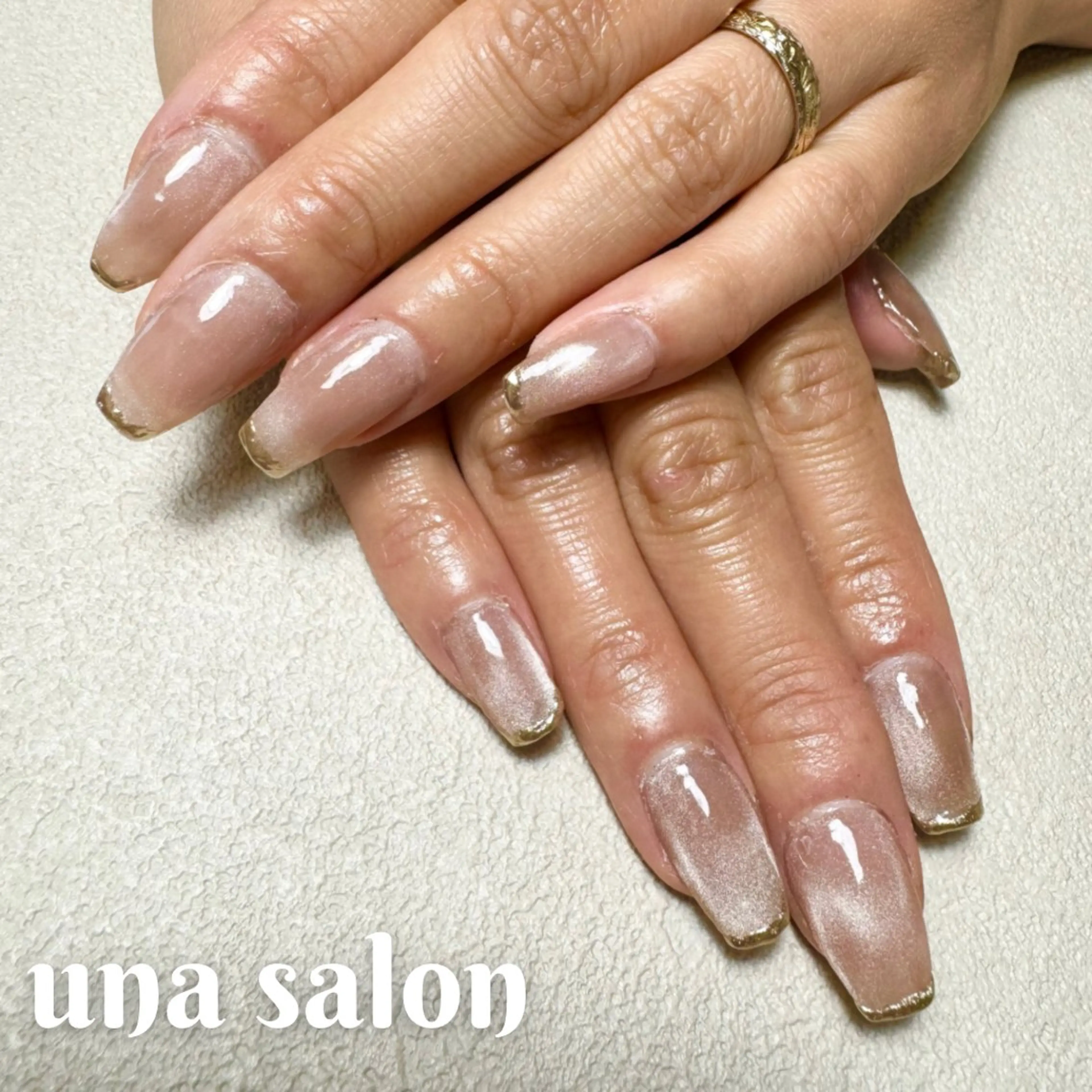 ネイル フレンチネイル マグネットネイル ミラーネイル una salon / ネイル&顔脱毛のネイルデザイン