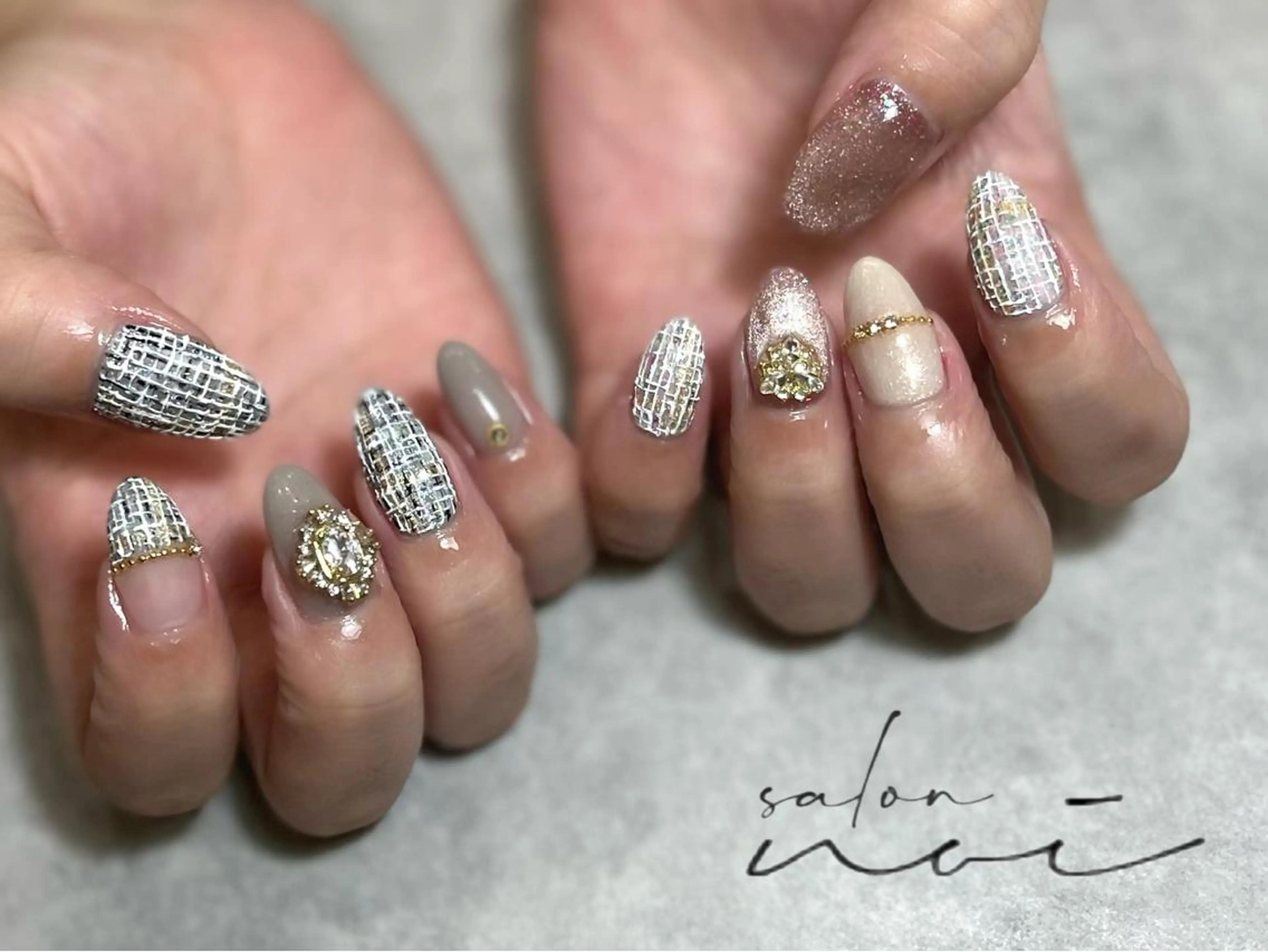 ネイル ツイードネイル salon noiのネイルデザイン
