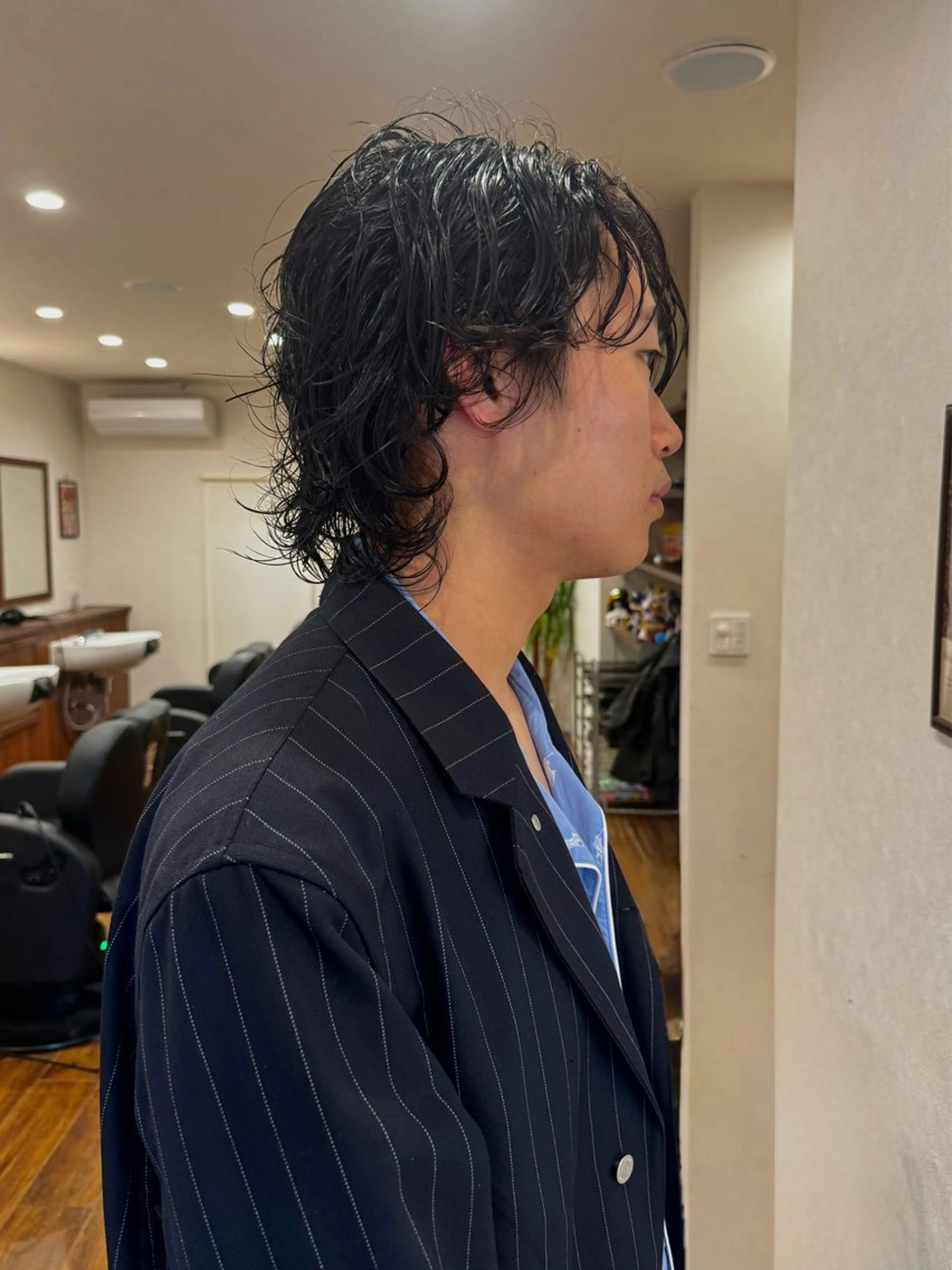 ミディアム パーマ メンズ 祖慶 歩のヘアスタイル