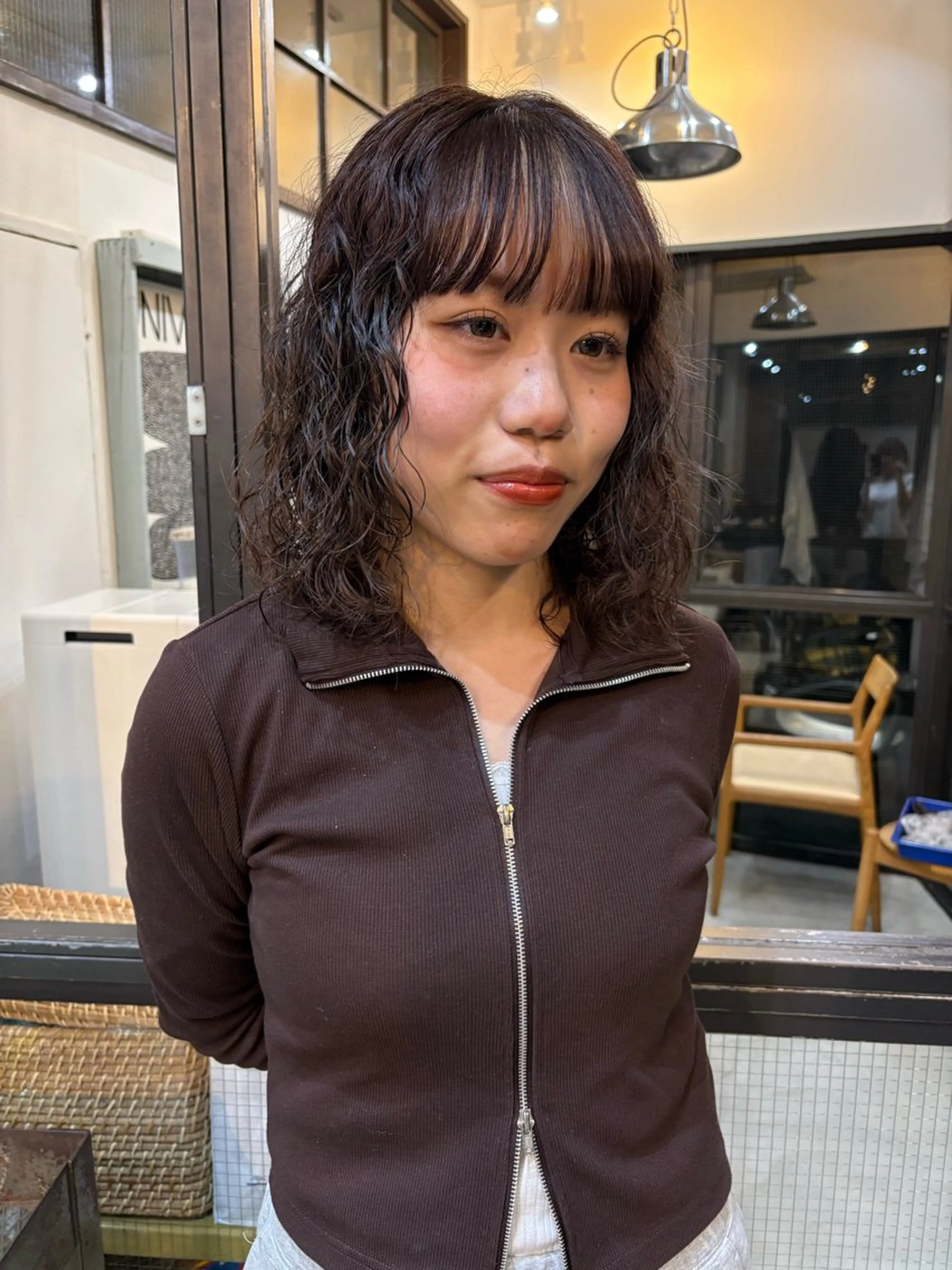 ミディアム カラー パーマ 無料カット/ 癖毛風パーマ/凜のヘアスタイル