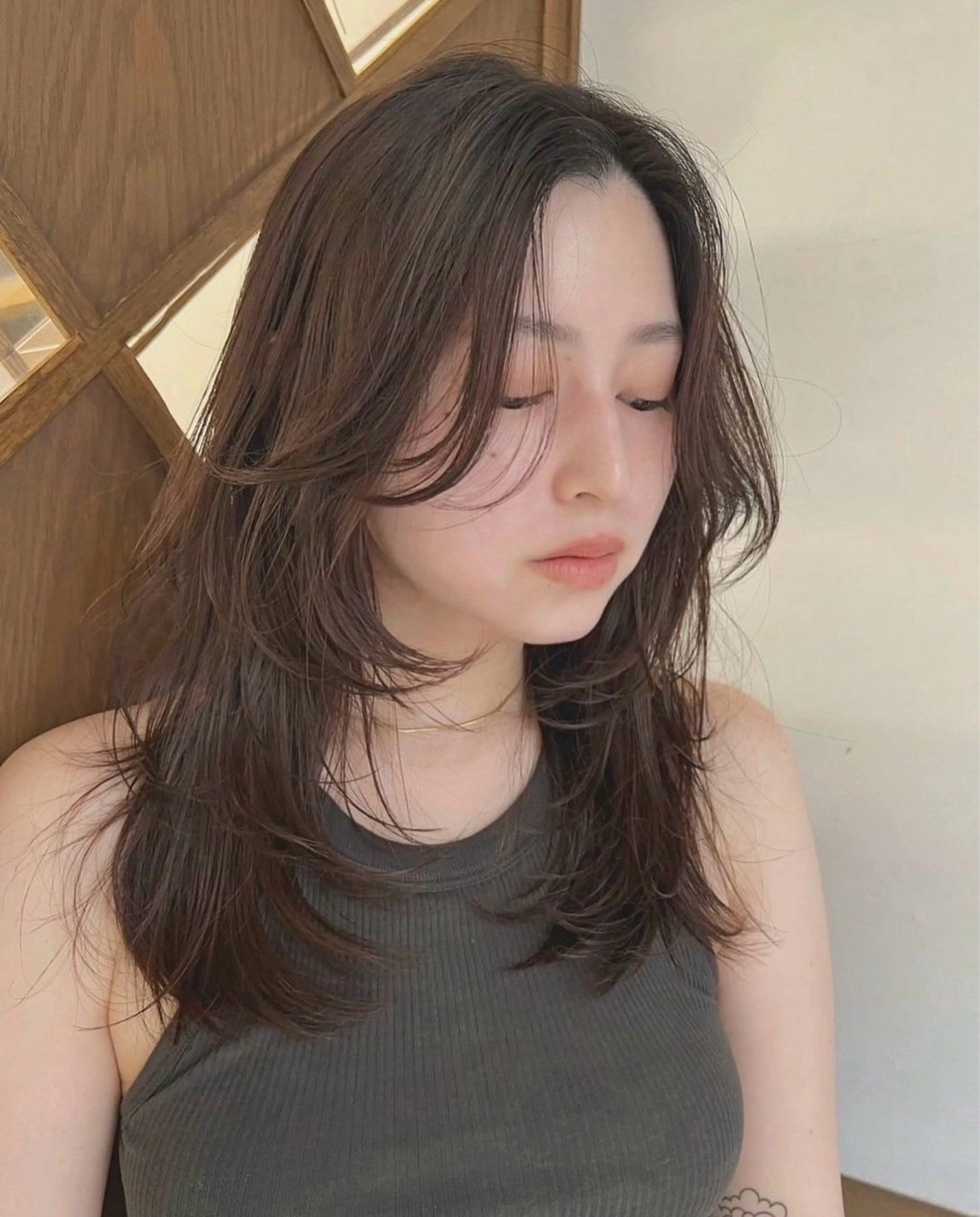 ミディアム レイヤー🩰顔まわり /透明感/kanaのヘアスタイル