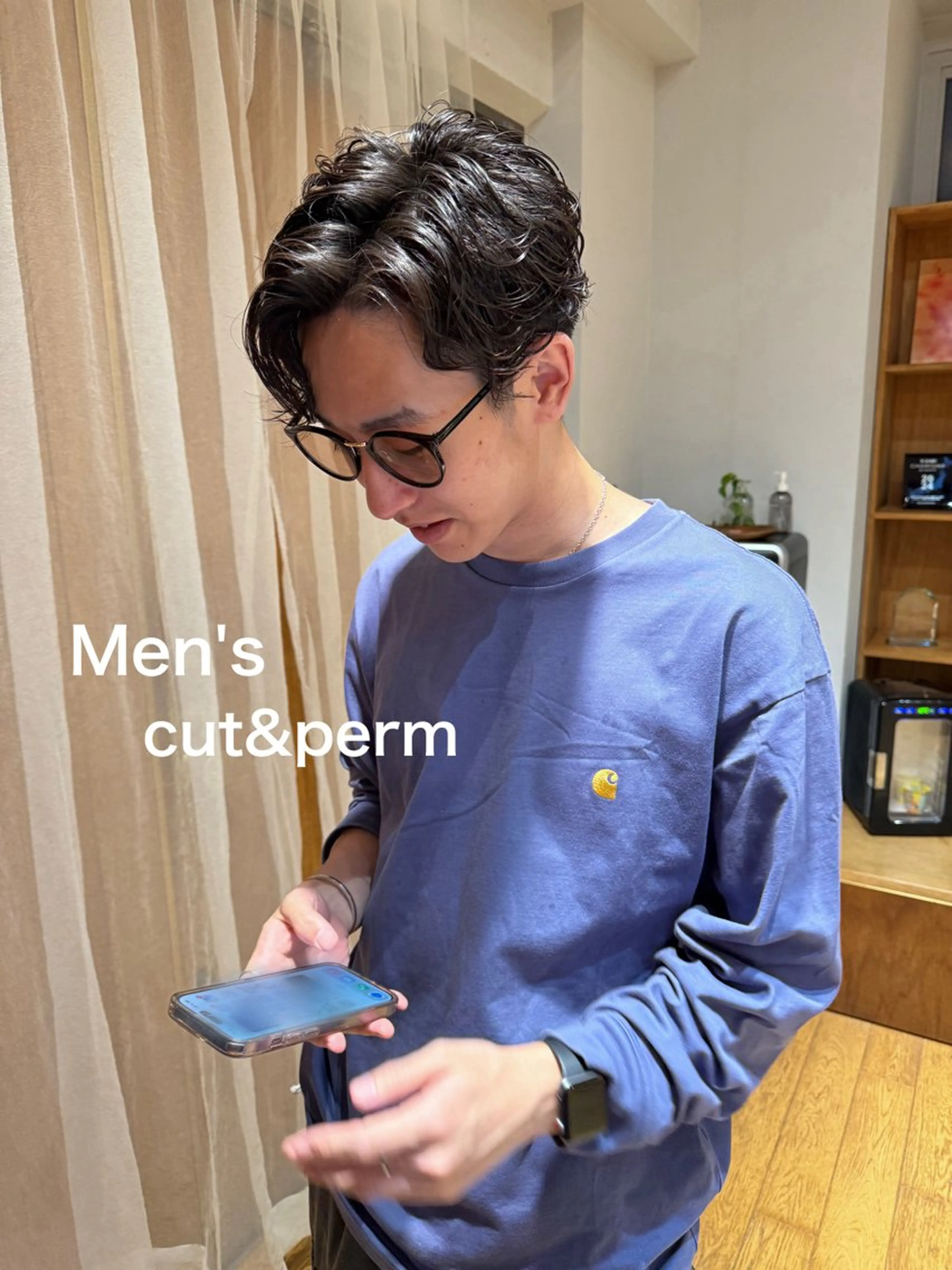 パーマ メンズ メンズパーマ カット 大橋 芽衣のヘアスタイル