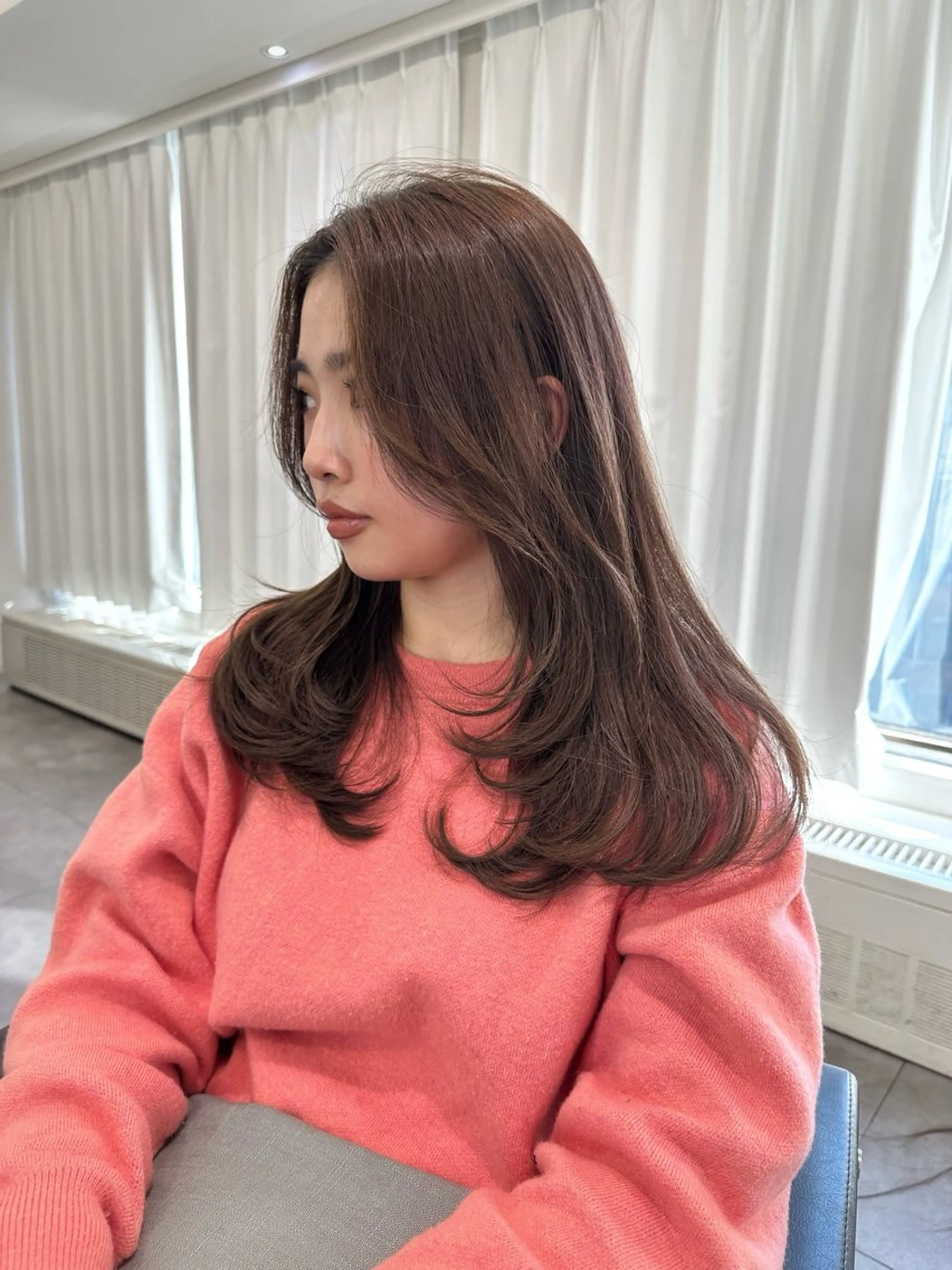 セミロング カット ヘアカラー トリートメント AHNKISM所属・髪質改善/艶カラー HANAのヘアスタイル