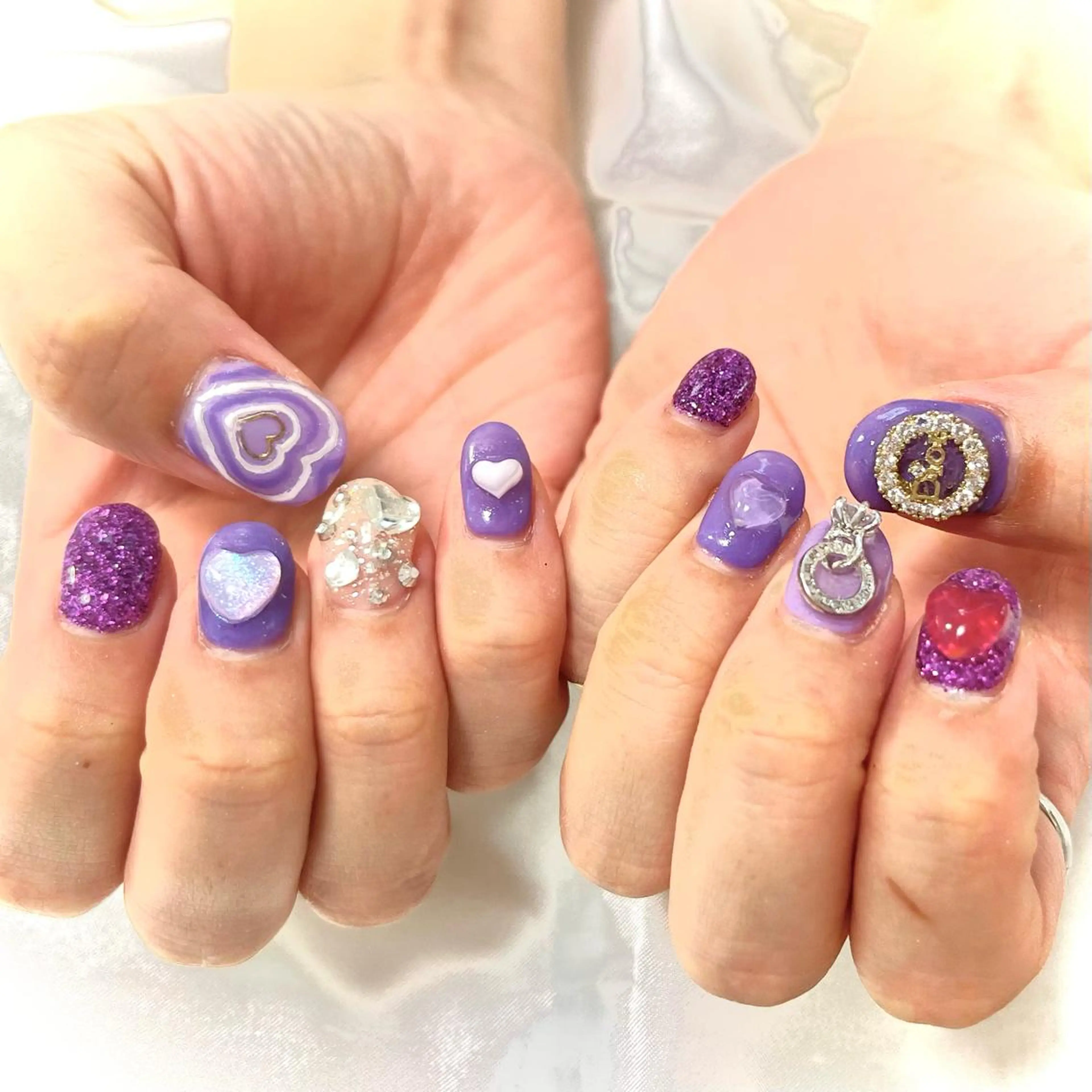 ネイル ハート 韓国ネイル💠 Tomoのネイルデザイン