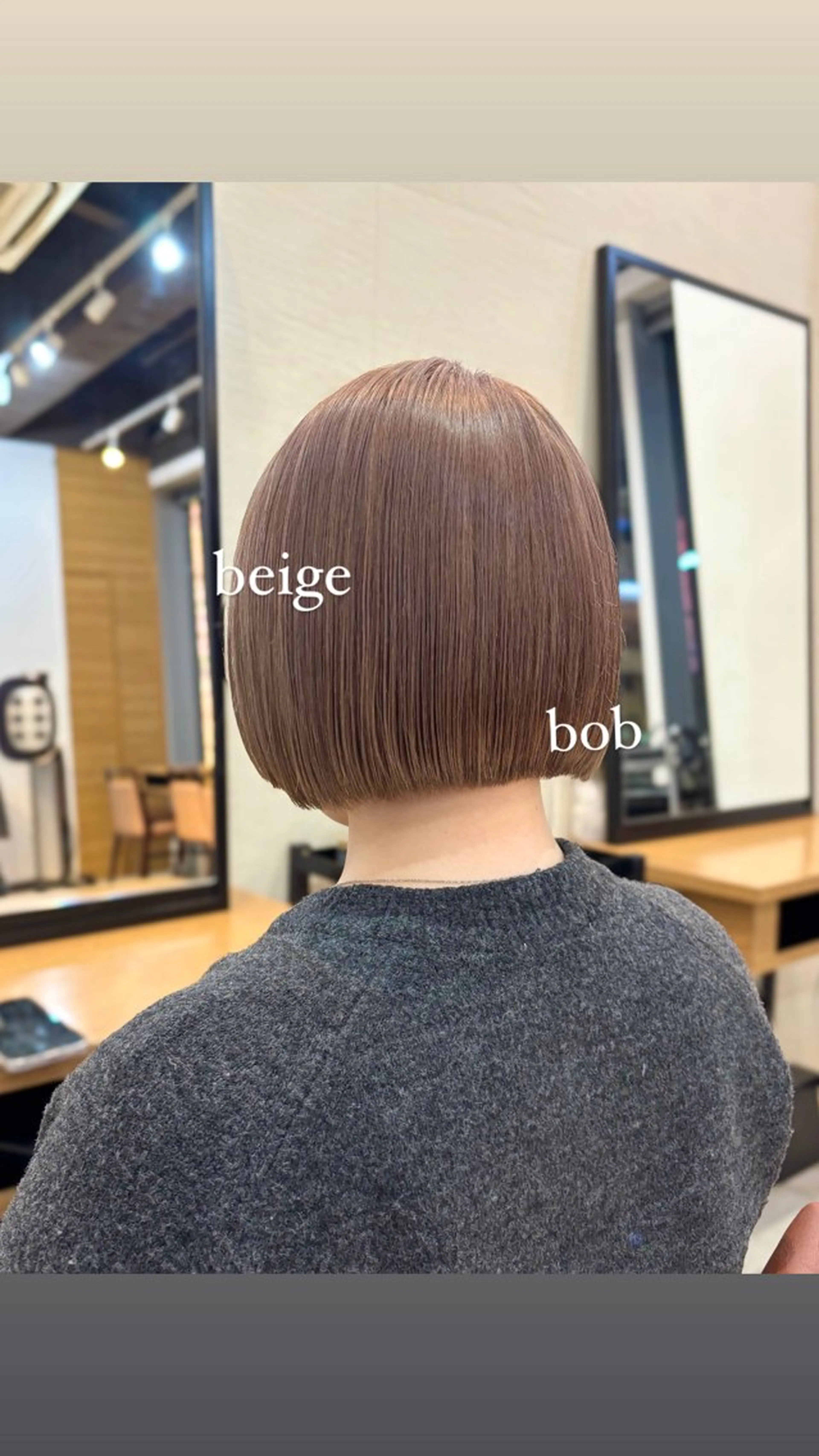 ショート カラー ベージュカラー ミルクティーベージュ ボブ 顔まわり🥨レイヤー /透明感/まいなのヘアスタイル