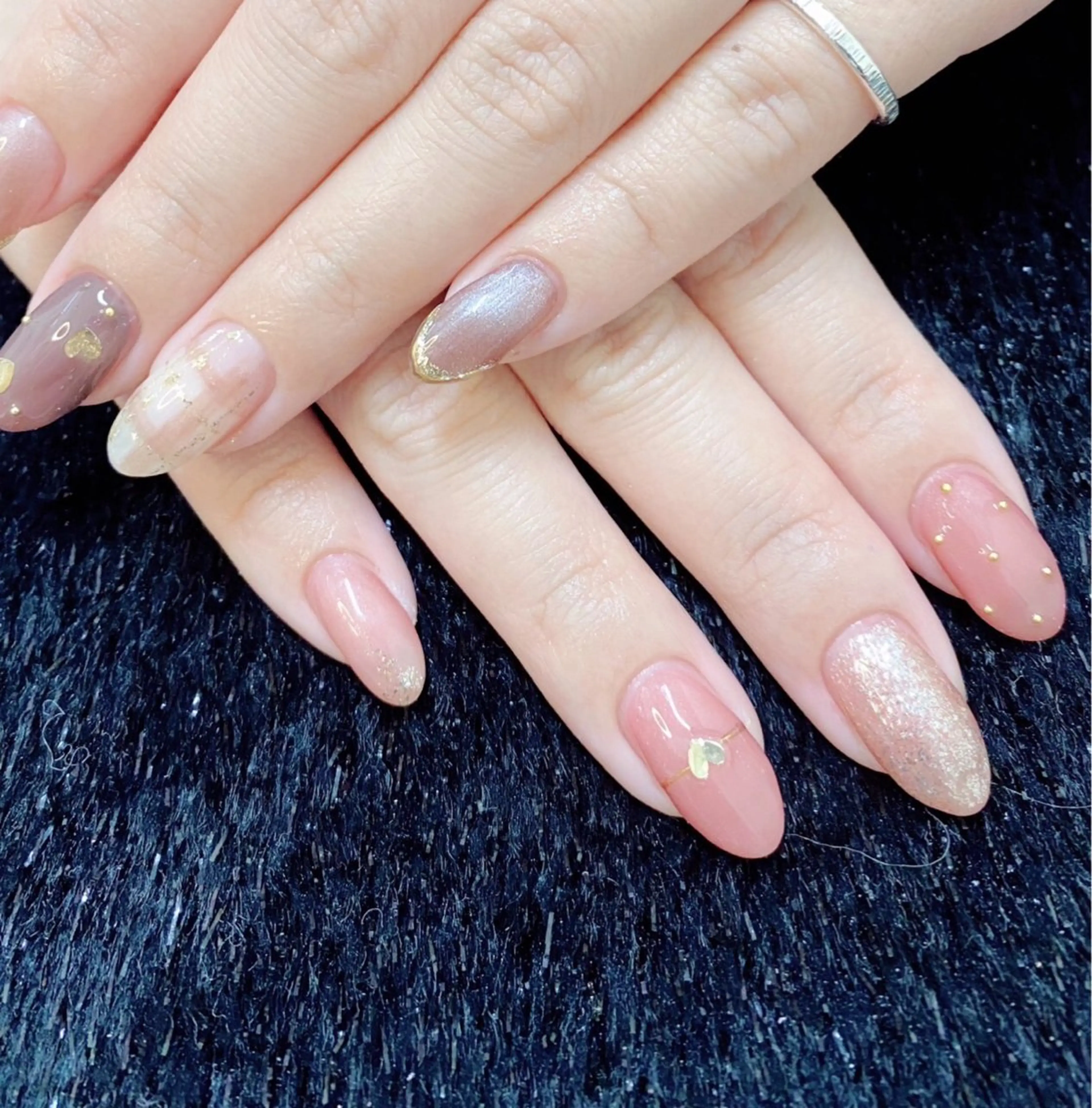 ネイル フレンチネイル ジェルネイル ガラスフレンチ グラデーション 韓国ネイル 大門浜松町 ネイルのネイルデザイン