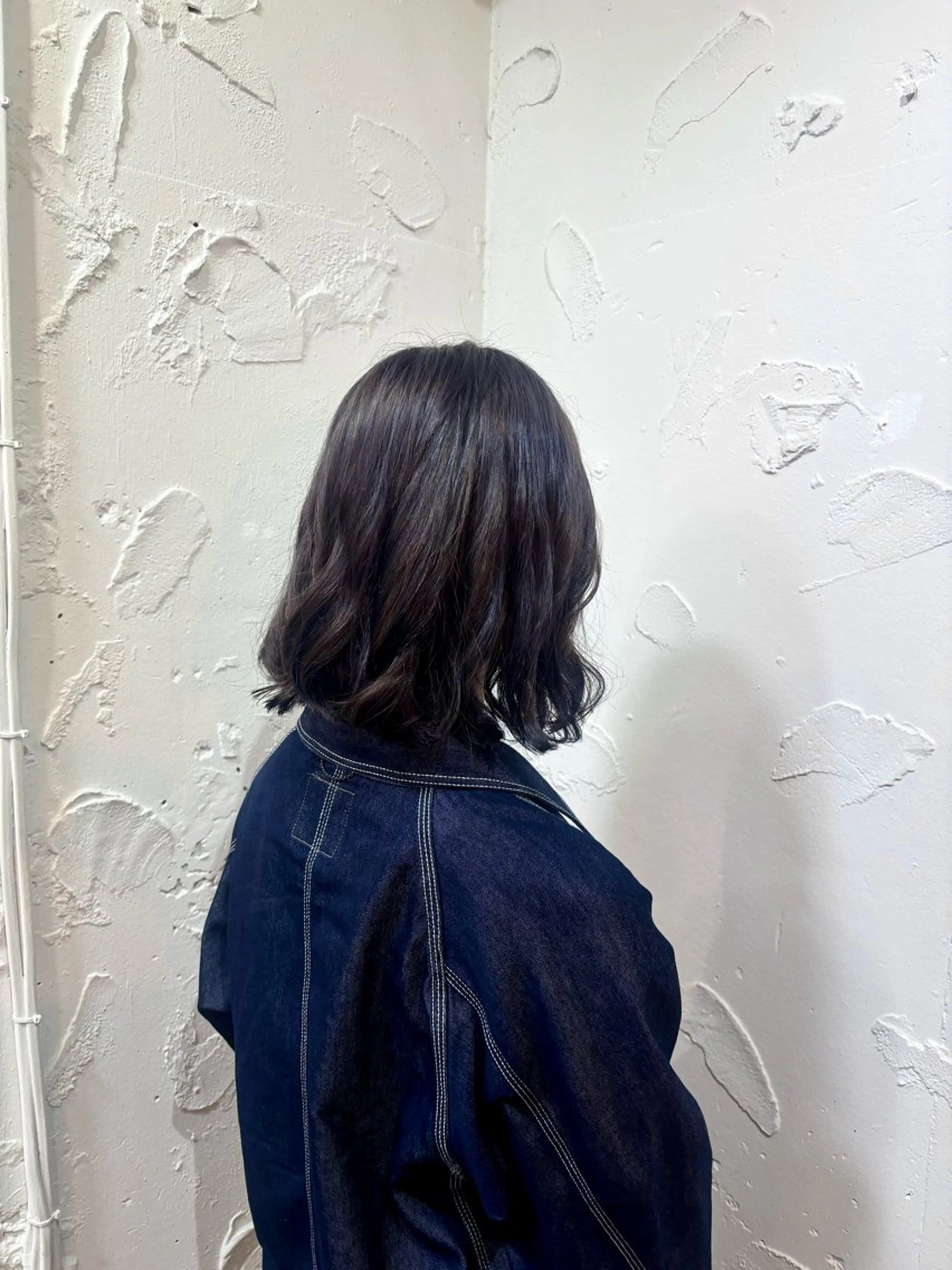 ミディアム ミディアムパーマ パープルカラー 外国人風カラー カット パーマ 髙木 雅子のヘアスタイル