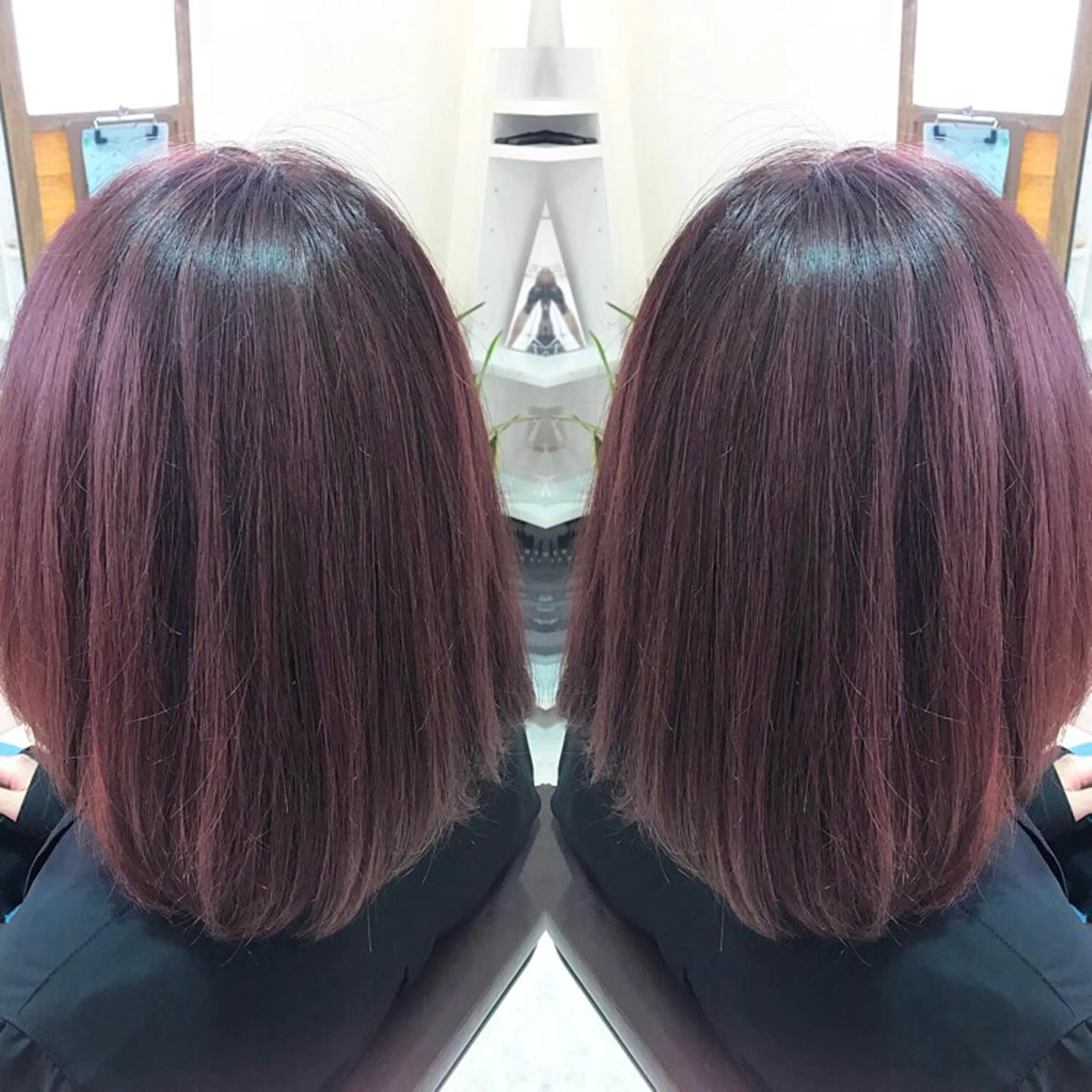 ミディアム カラー イルミナカラー ピンクカラー 青木 茂樹⭐️ 透明感カラーのヘアスタイル