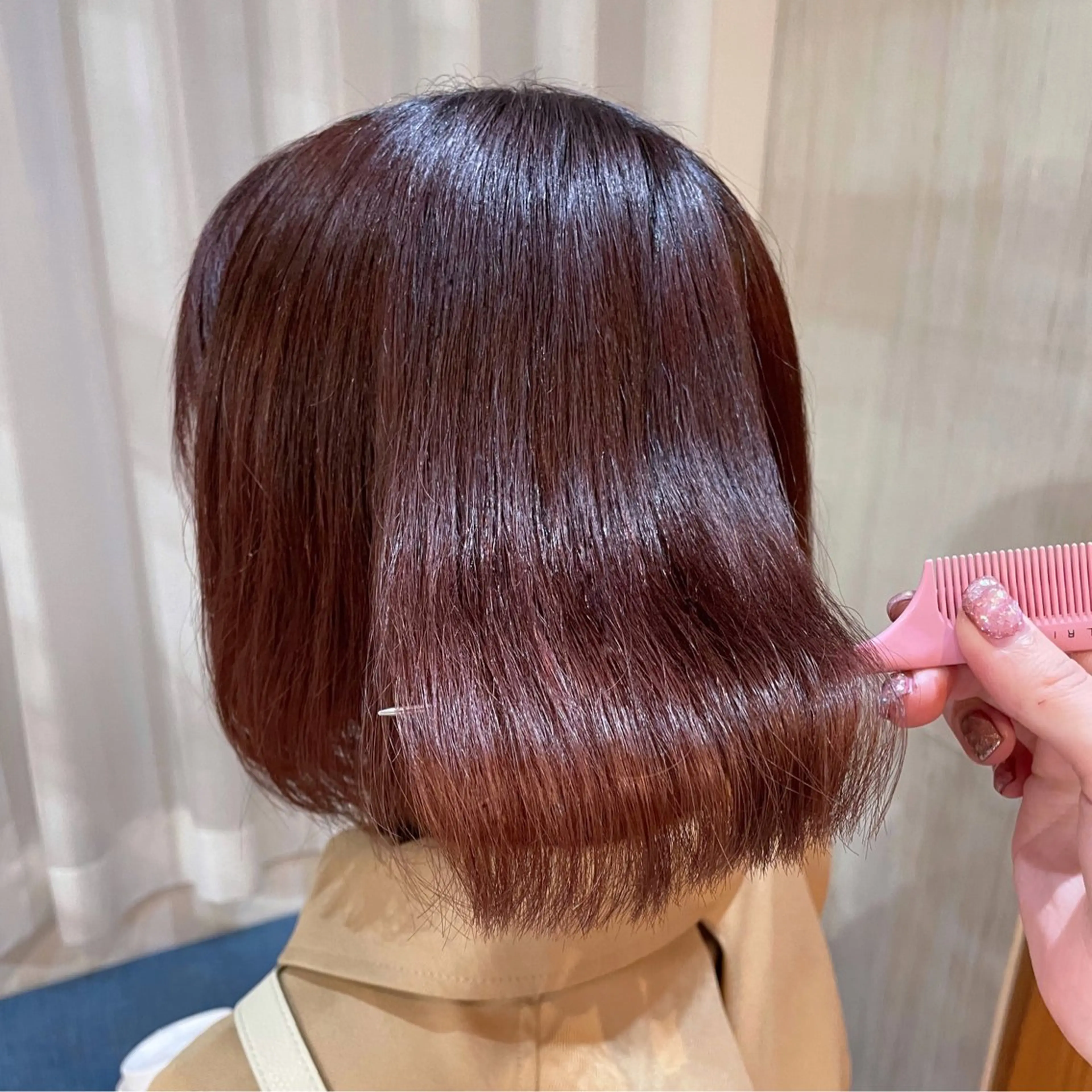 ショート カット ヘアカラー トリートメント なつき/艶ピンク/ girly hairのヘアスタイル