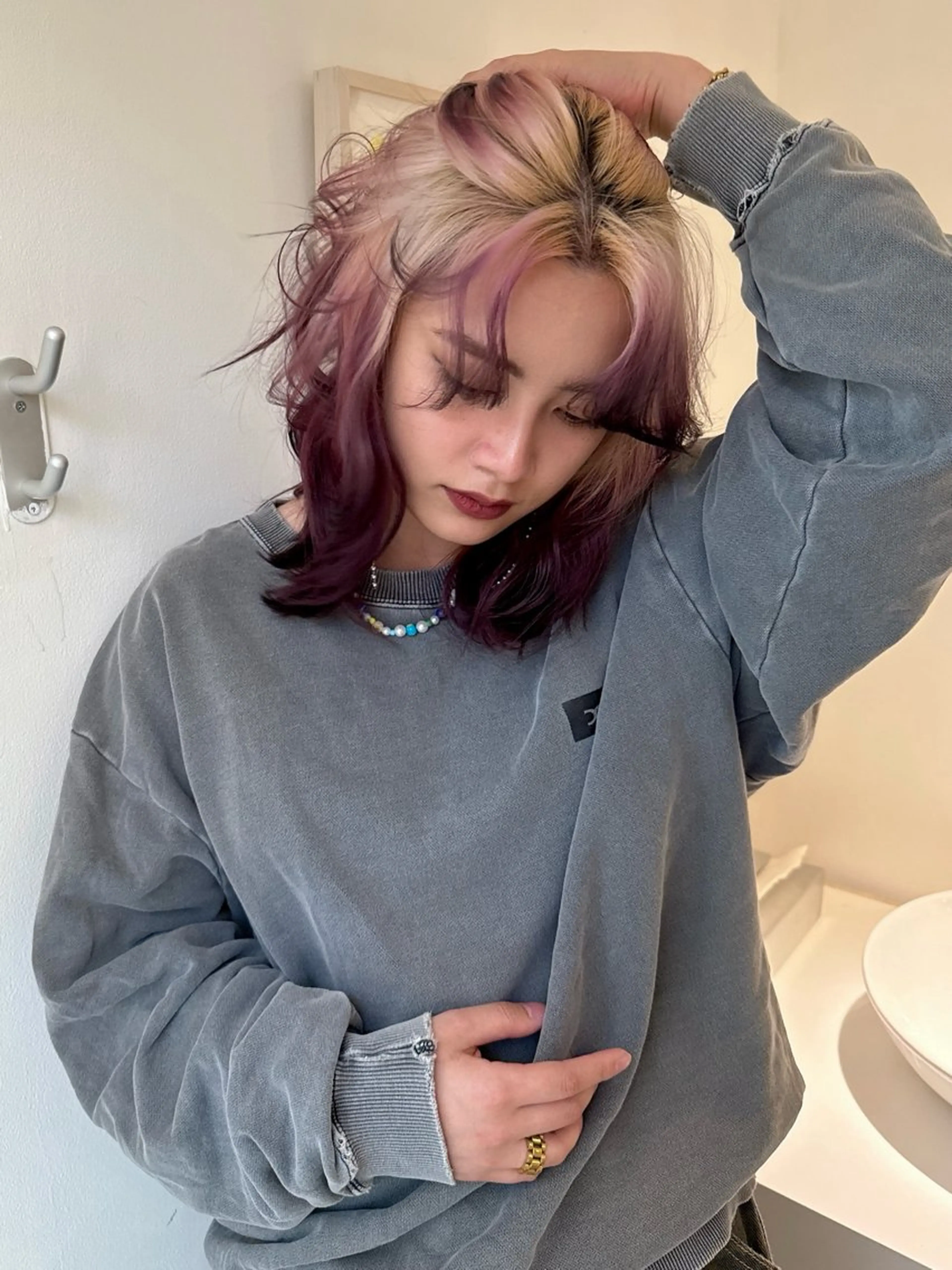 ミディアム カラー ito suzuco @suc__asのヘアスタイル