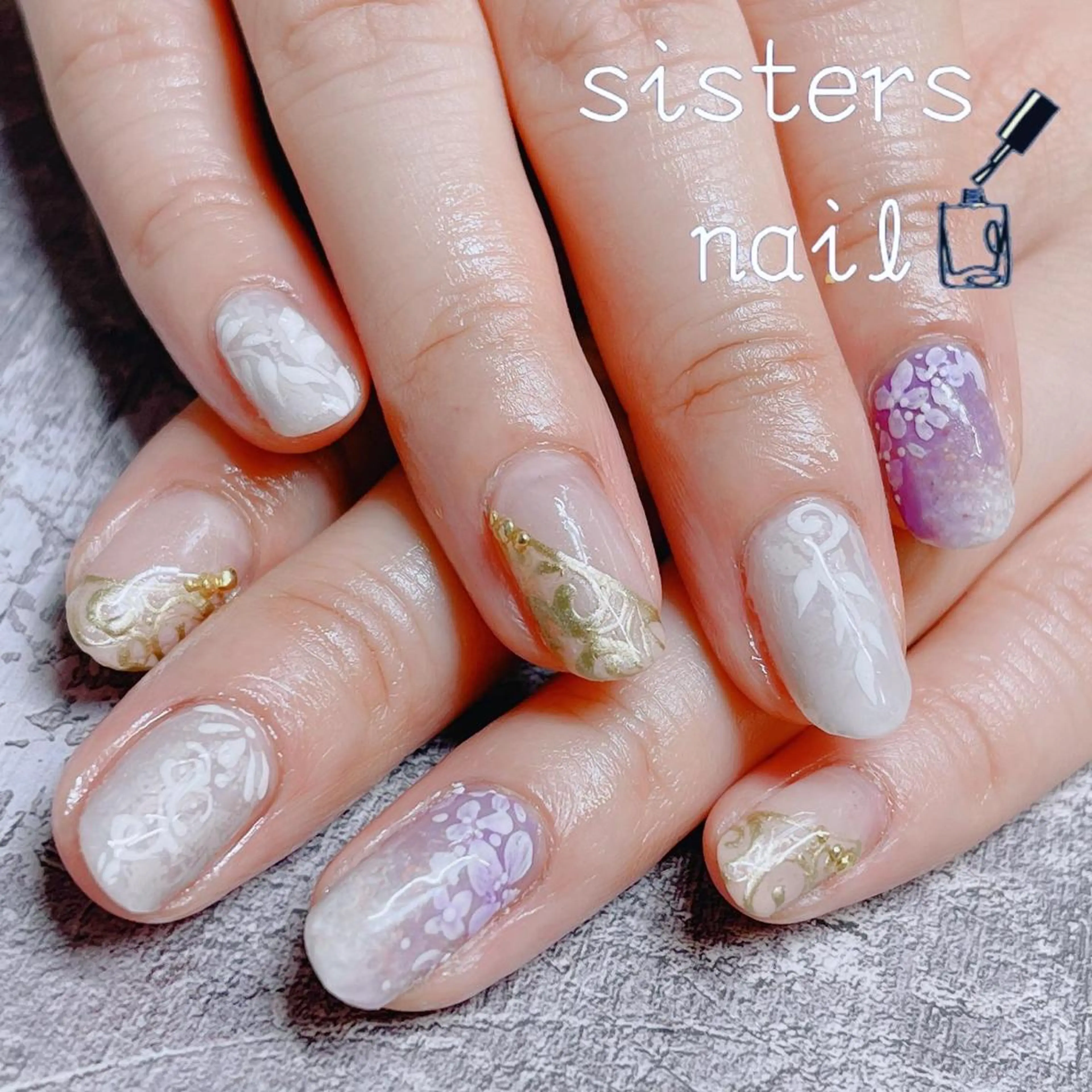ネイル アートネイル フラワーネイル ハンドネイル ハンドケア sisters nail.fのネイルデザイン
