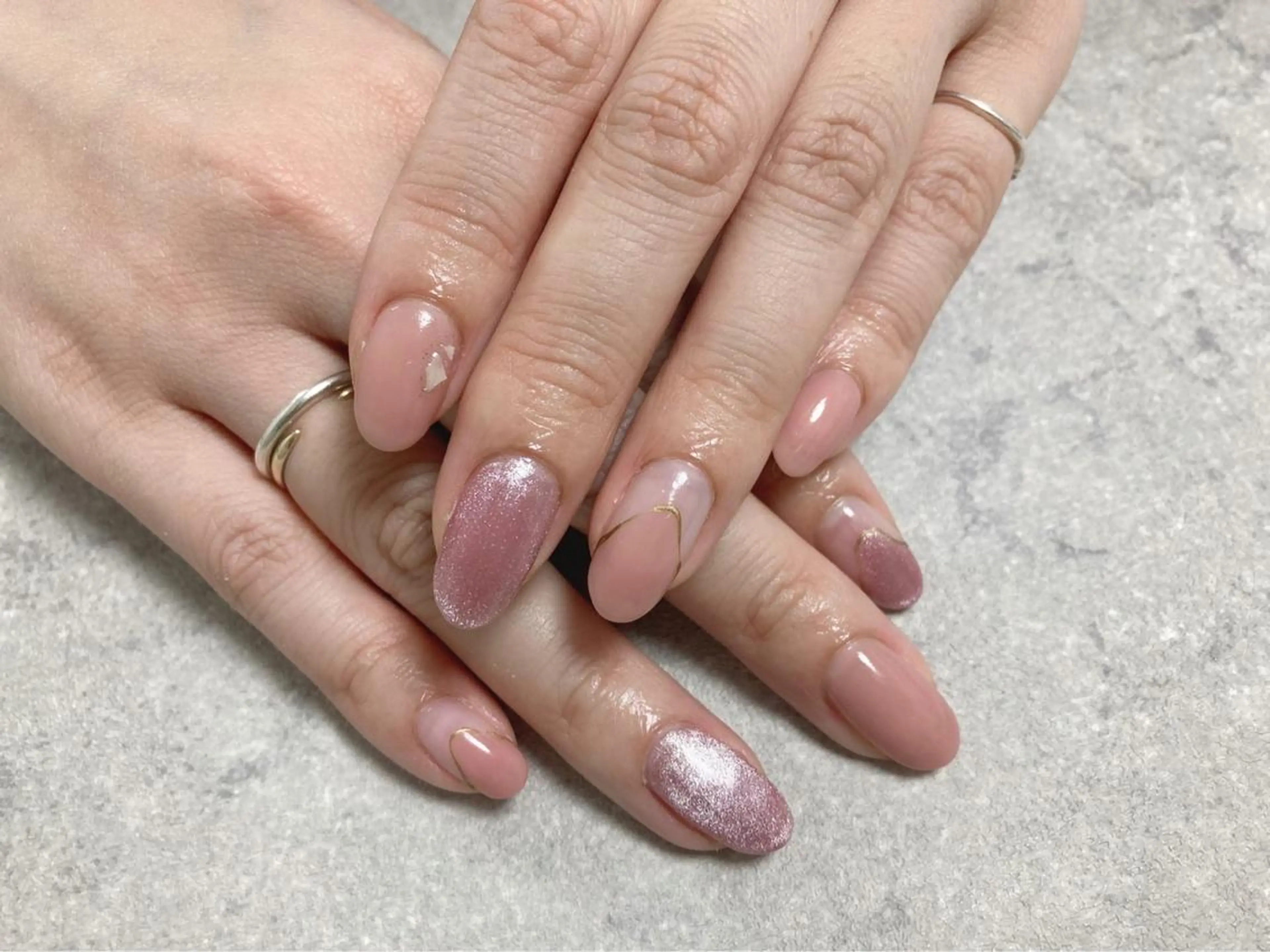 ネイル オーロラネイル 桜ネイル フラワーネイル フットネイル フレンチネイル mogunail &blowのネイルデザイン