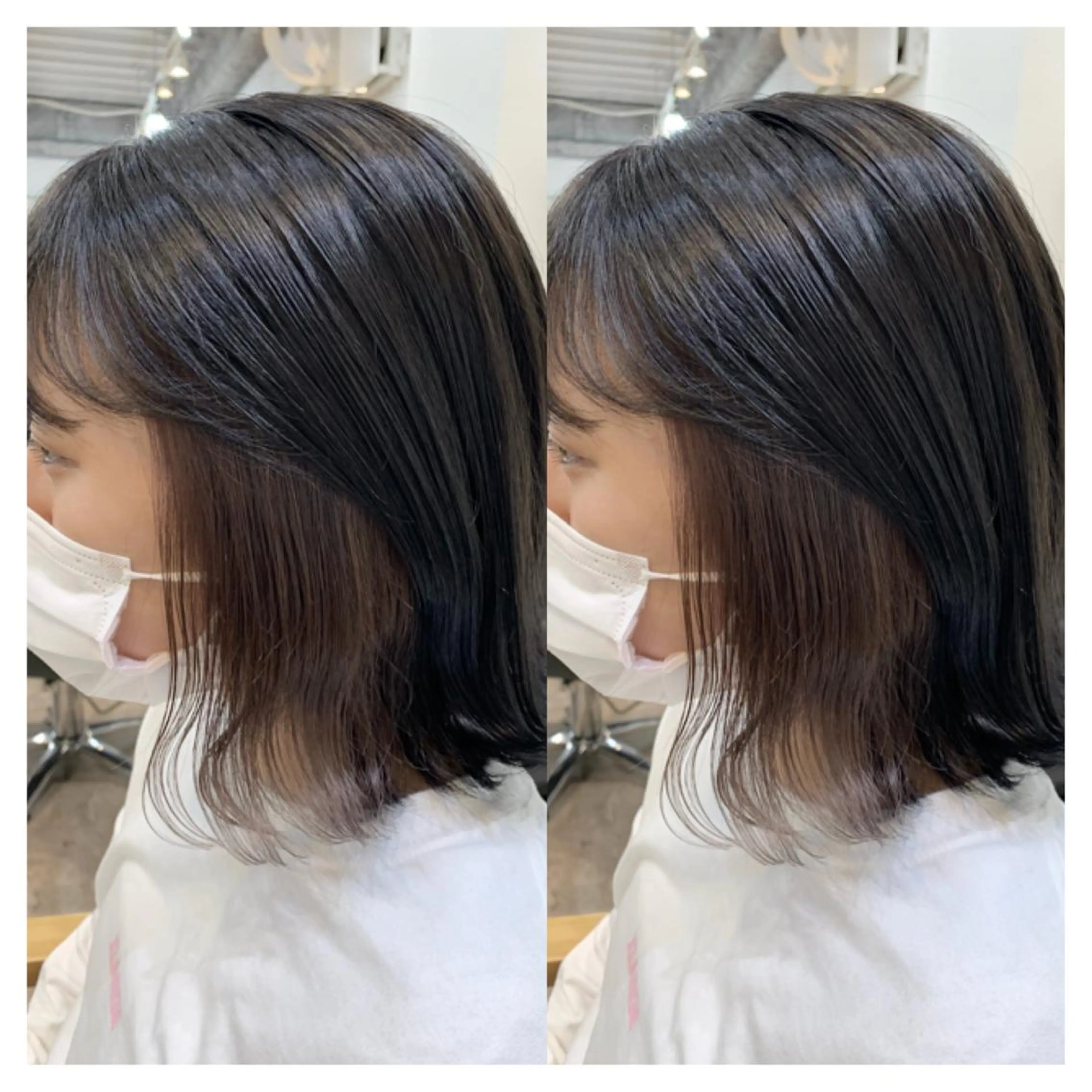 ミディアム カラー カット ヘアカラー トリートメント 村山 茉衣のヘアスタイル