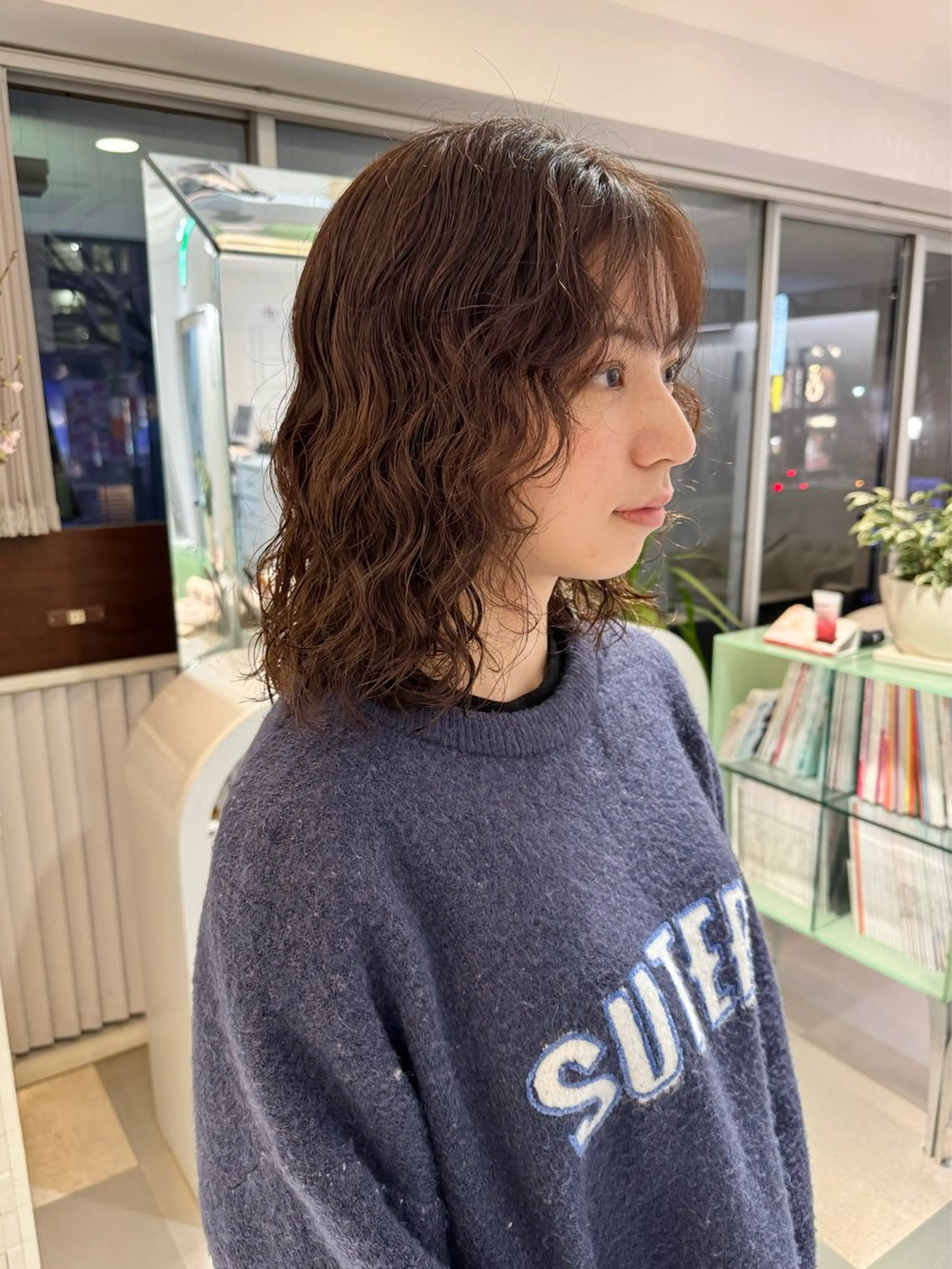 ミディアム パーマ ミディアムパーマ カット パーマ トリートメント デジタルパーマ 🌀ボブ　萩原　龍のヘアスタイル