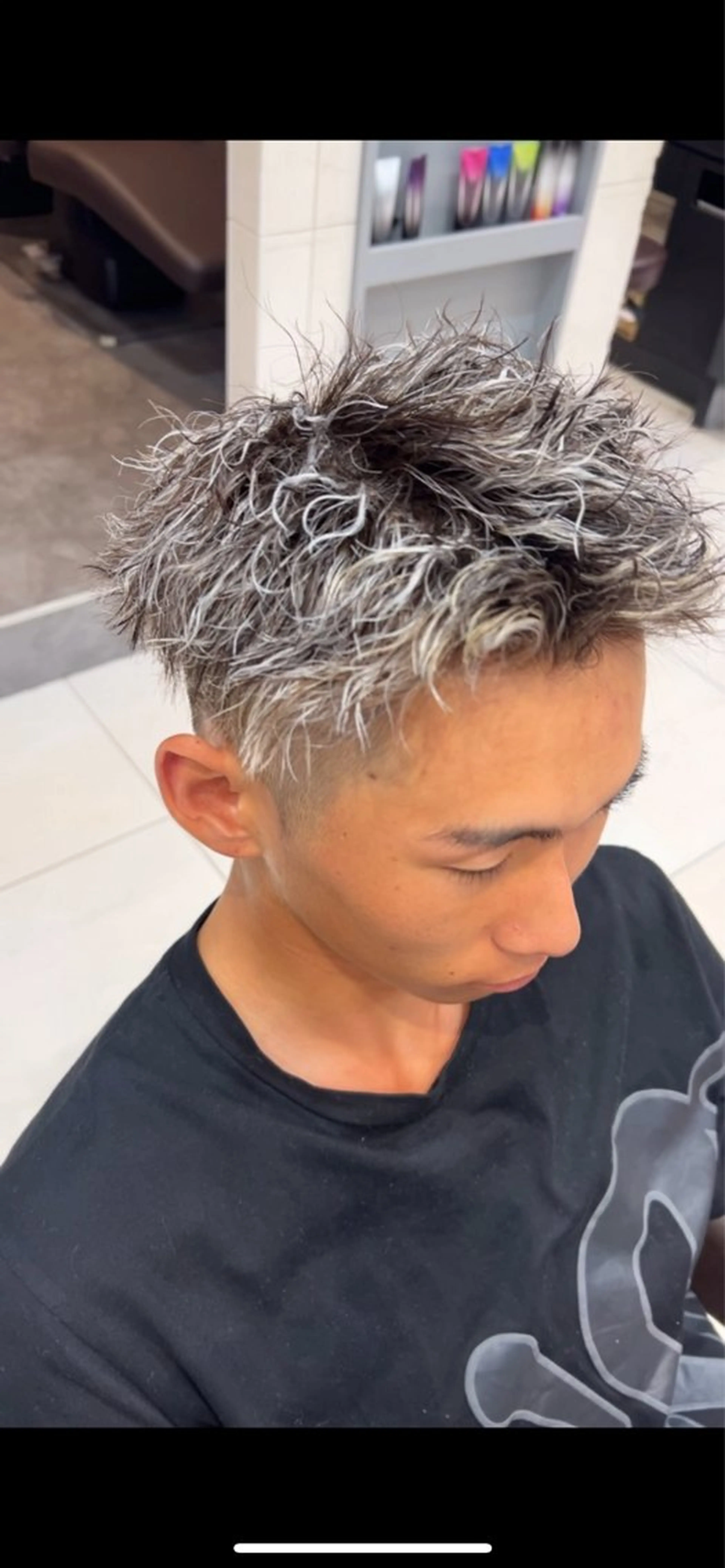 パーマ メンズ カット パーマ トリートメント 田中 龍瑠のヘアスタイル