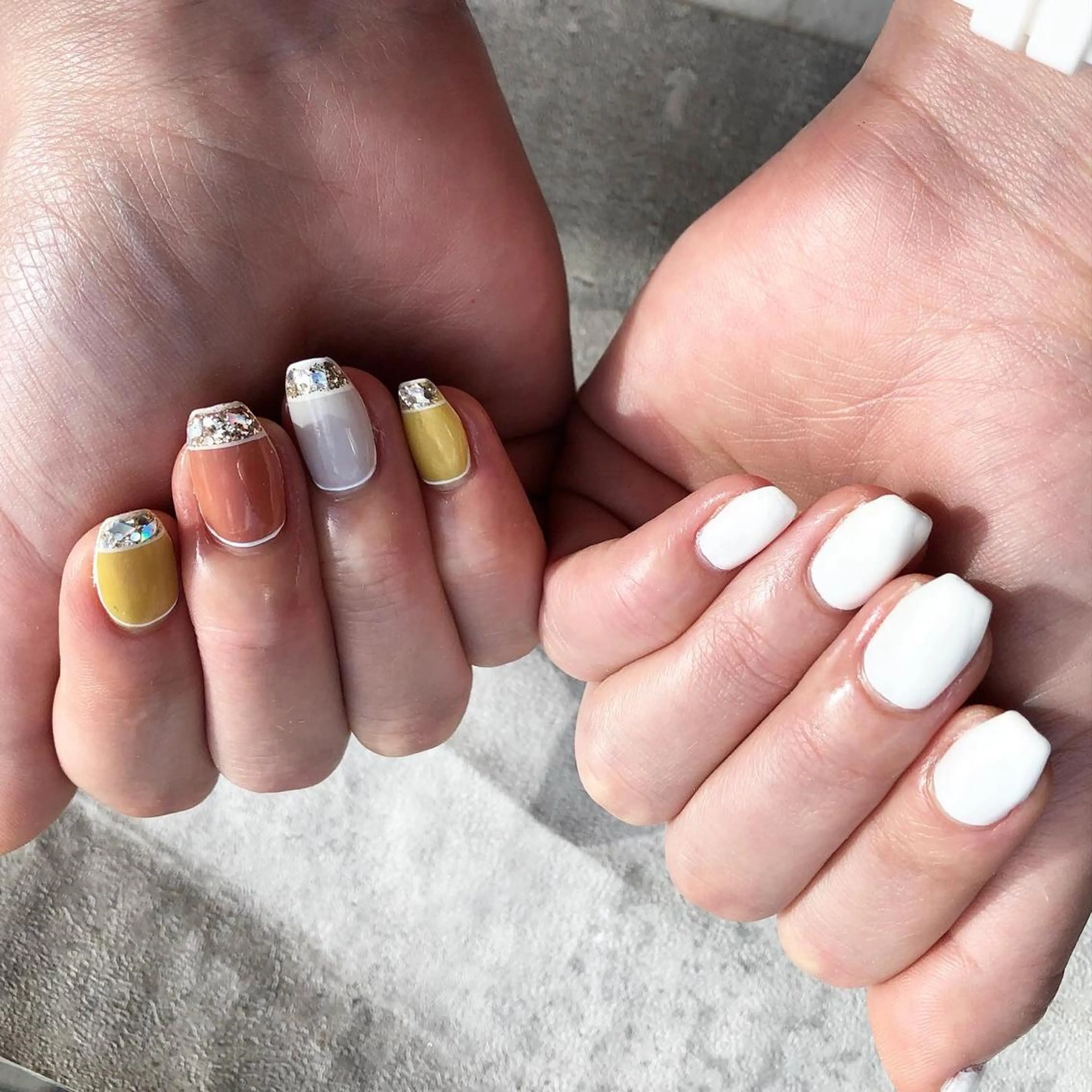 ネイル フレンチネイル ガラスフレンチ ハンドネイル thrush nailsのネイルデザイン