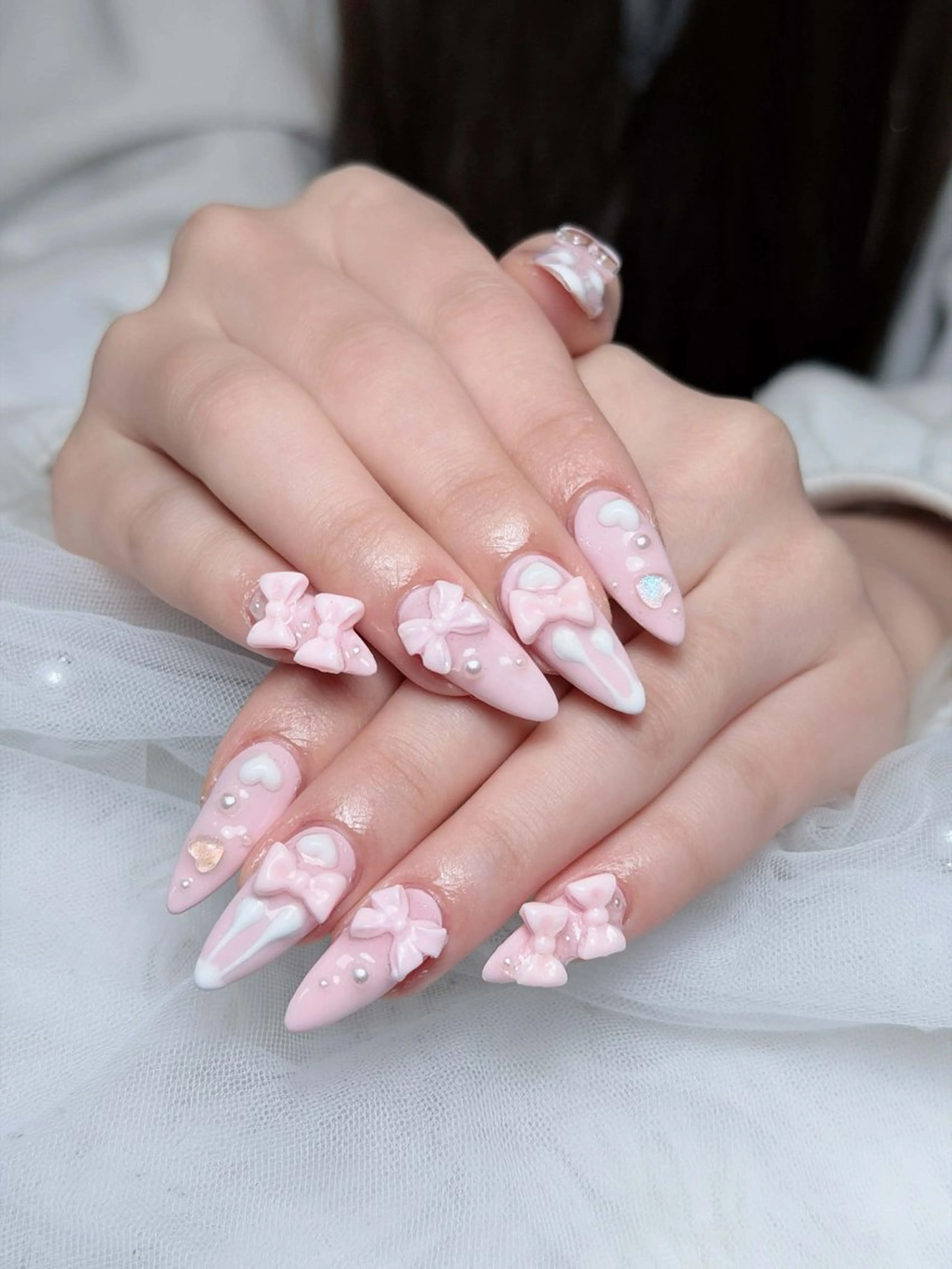 ネイル オーロラネイル ボルドー ブラウン 氷ネイル・うるうるネイル キラキラネイル ハンドネイル Julli NailStudioのネイルデザイン