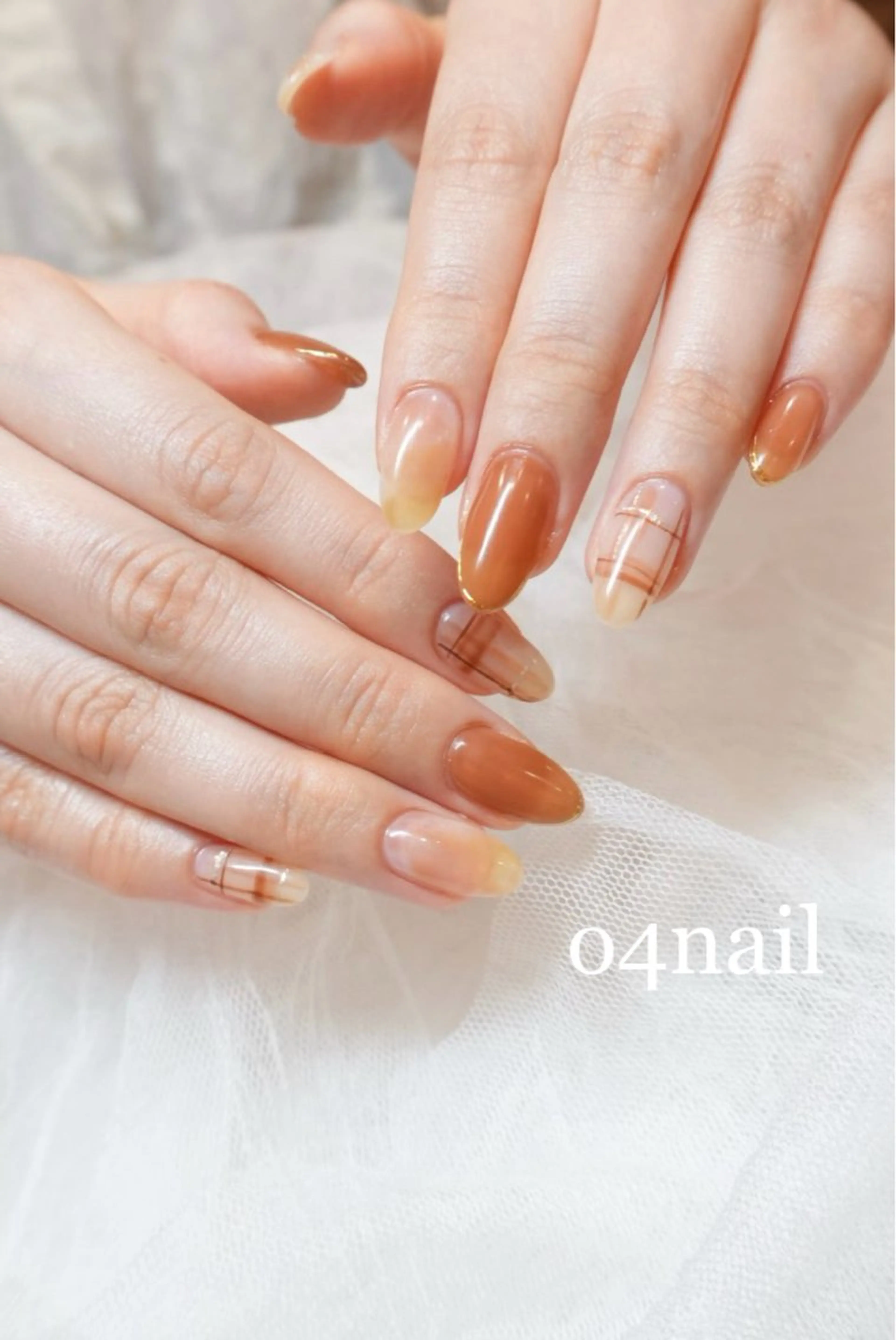 ネイル オフィスネイル オレンジ ハンドネイル SALON VILLAGE tenjin所属・o4nail___ ARISAのネイルデザイン