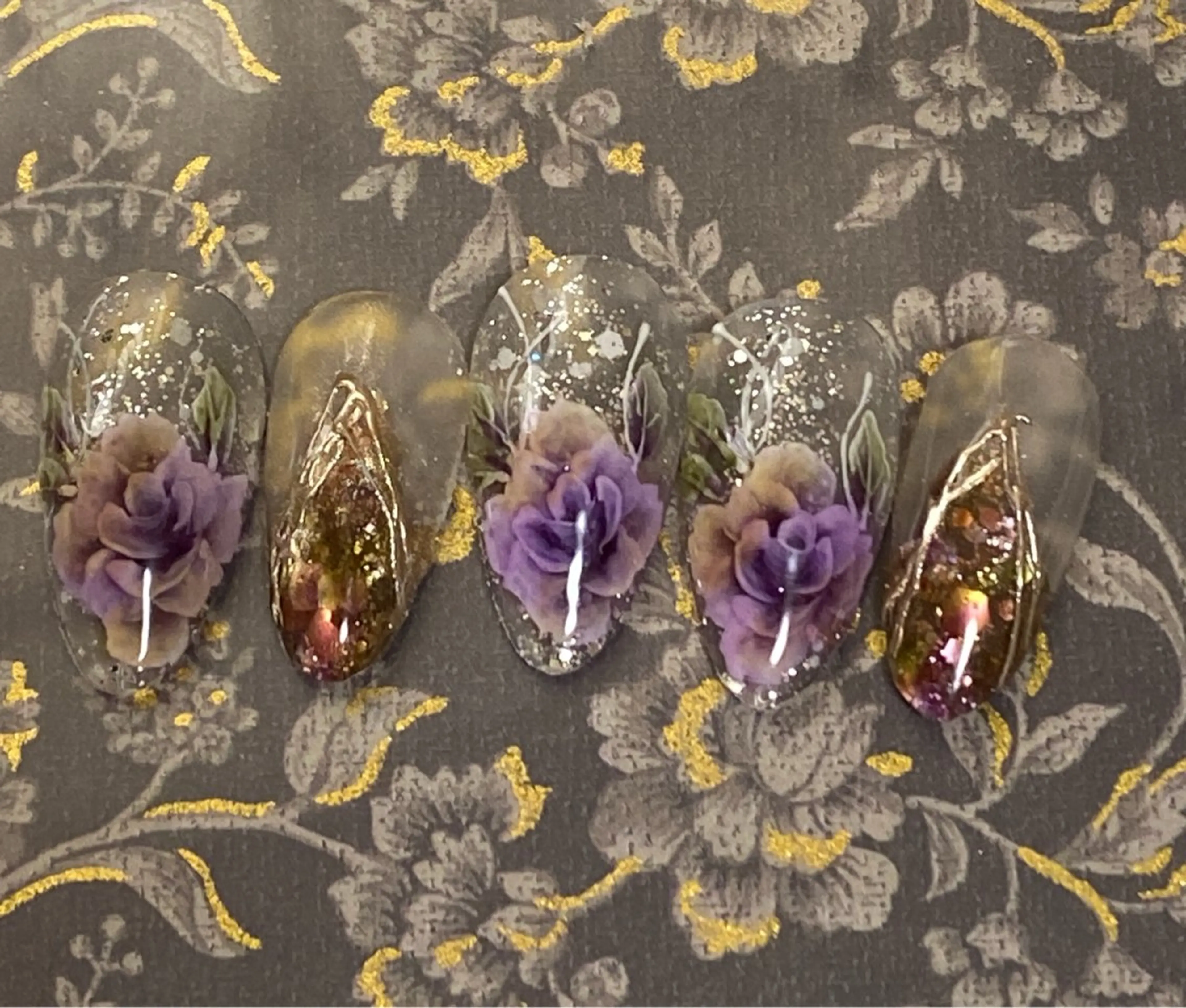 ネイル フラワーネイル 自宅ネイルサロン ♦️nuance♦️のネイルデザイン