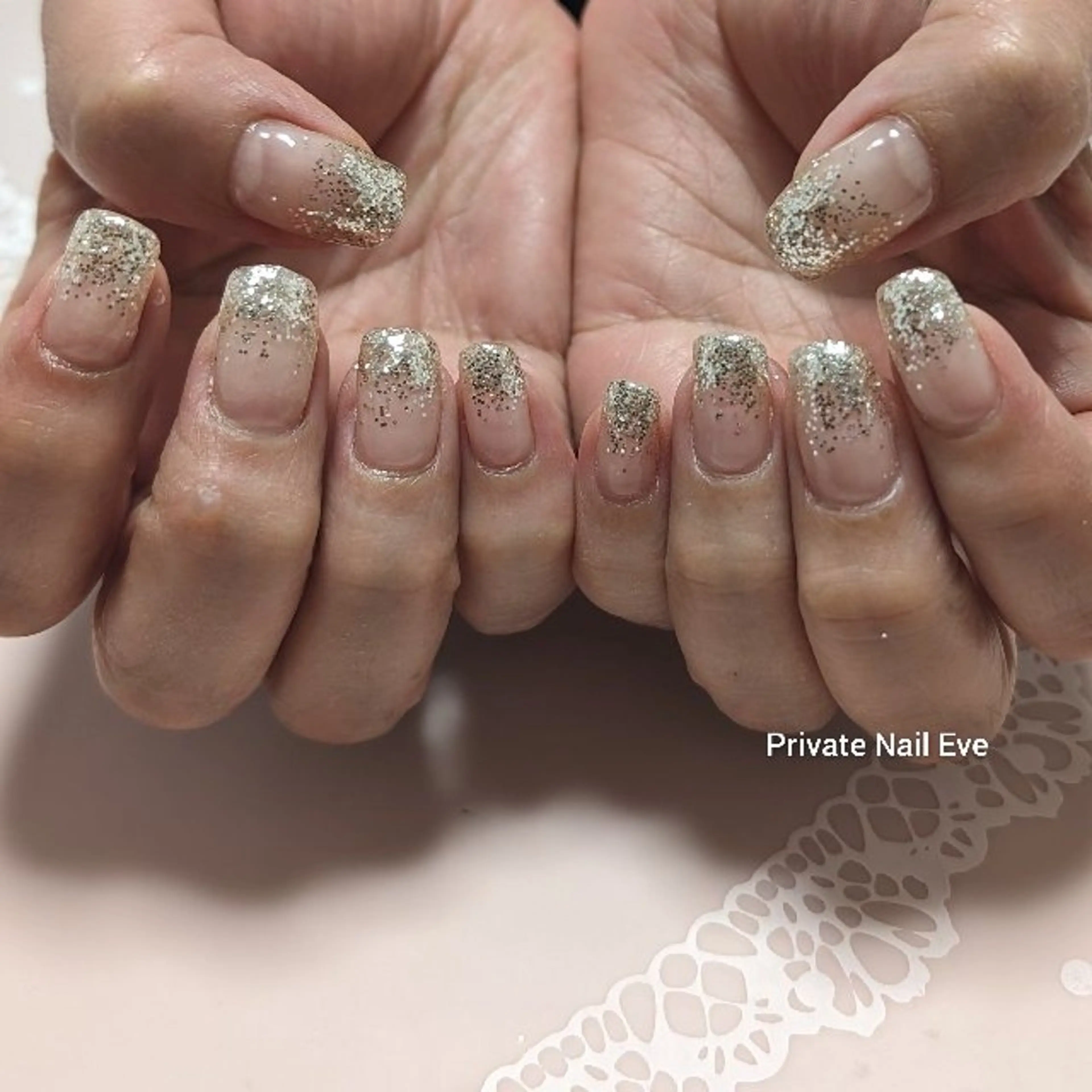 ネイル グラデーション ラメ(グリッター) ラメグラデーション ハンドネイル ネイル junkoのネイルデザイン