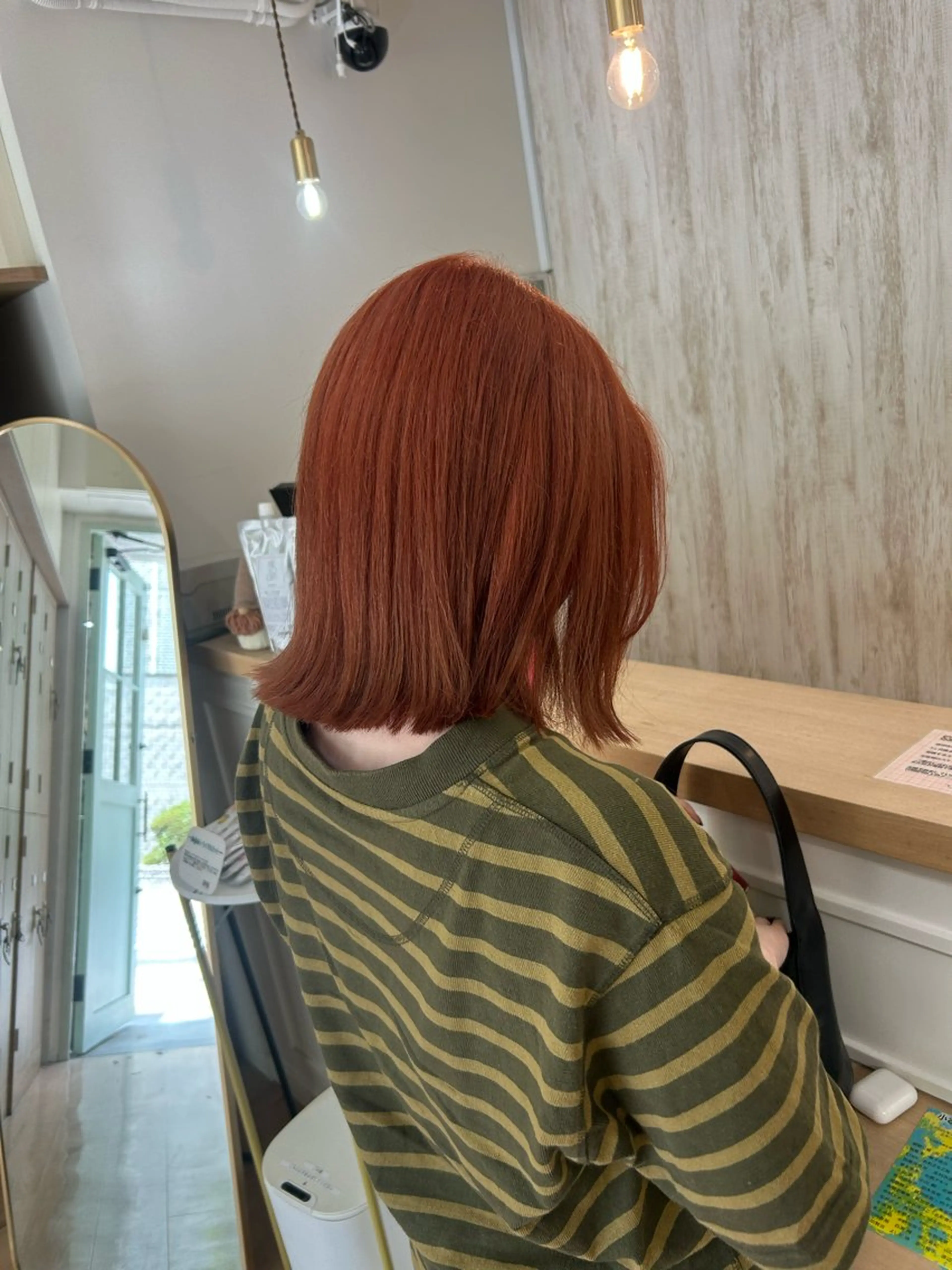 カラー オレンジ 金山／森心乃　カット ブリーチモデル募集中のヘアスタイル