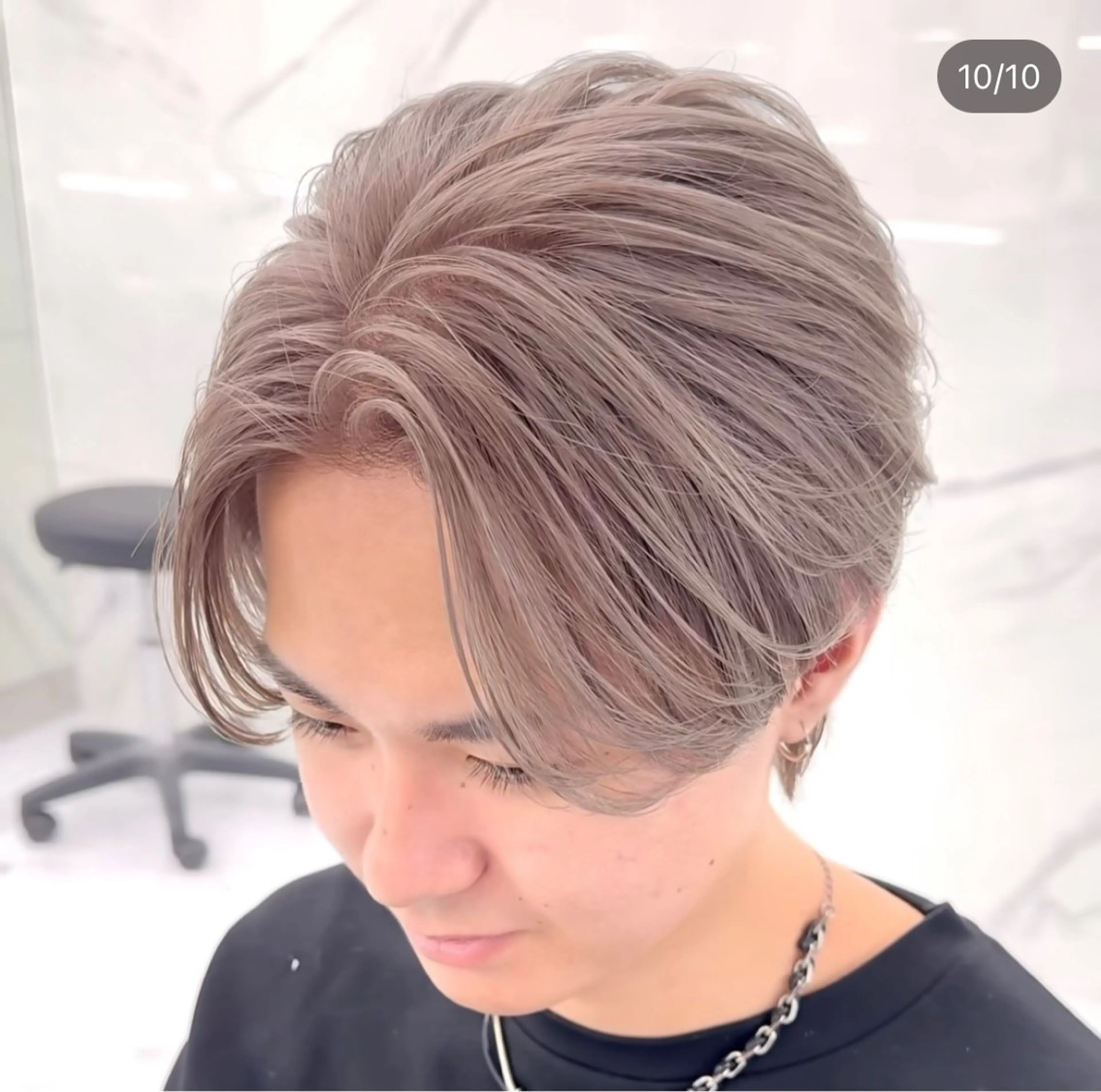 ミディアム アッシュ ヘアカラー トリートメント ヘアセット 蛯原 興輝のヘアスタイル