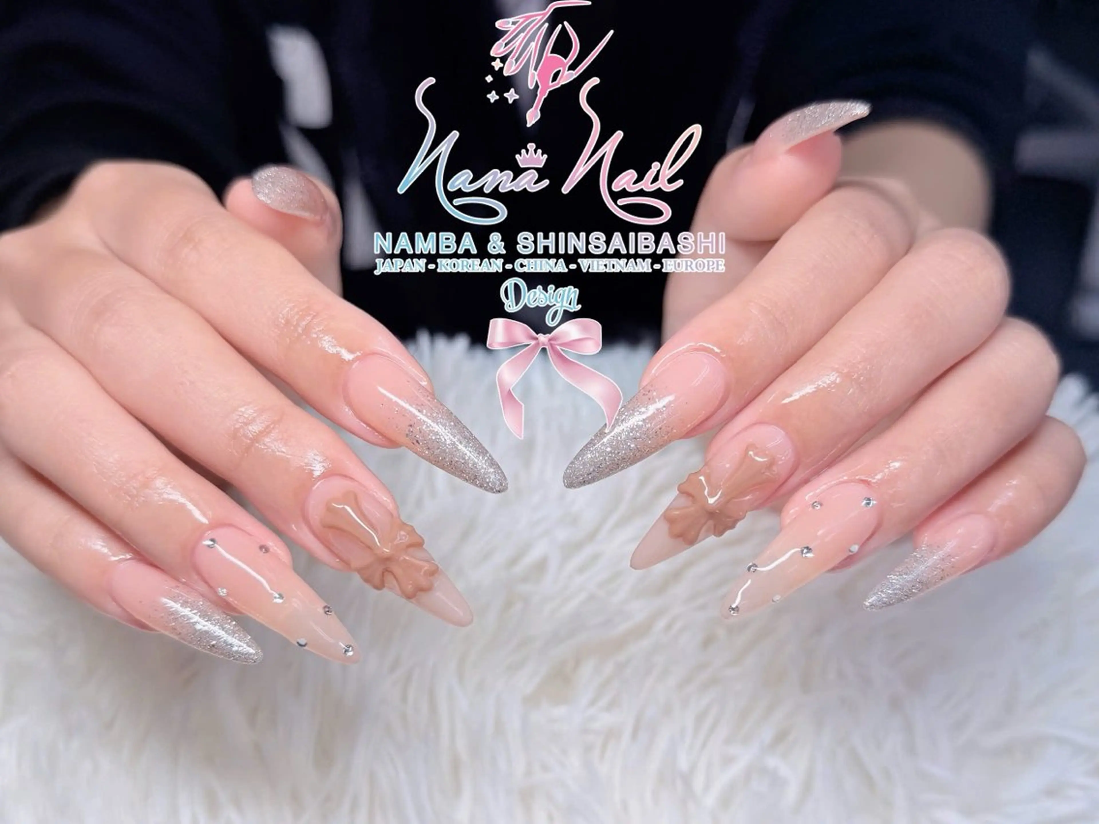 ミディアム ハンドネイル Linanail Nambaのマツエク・マツパデザイン